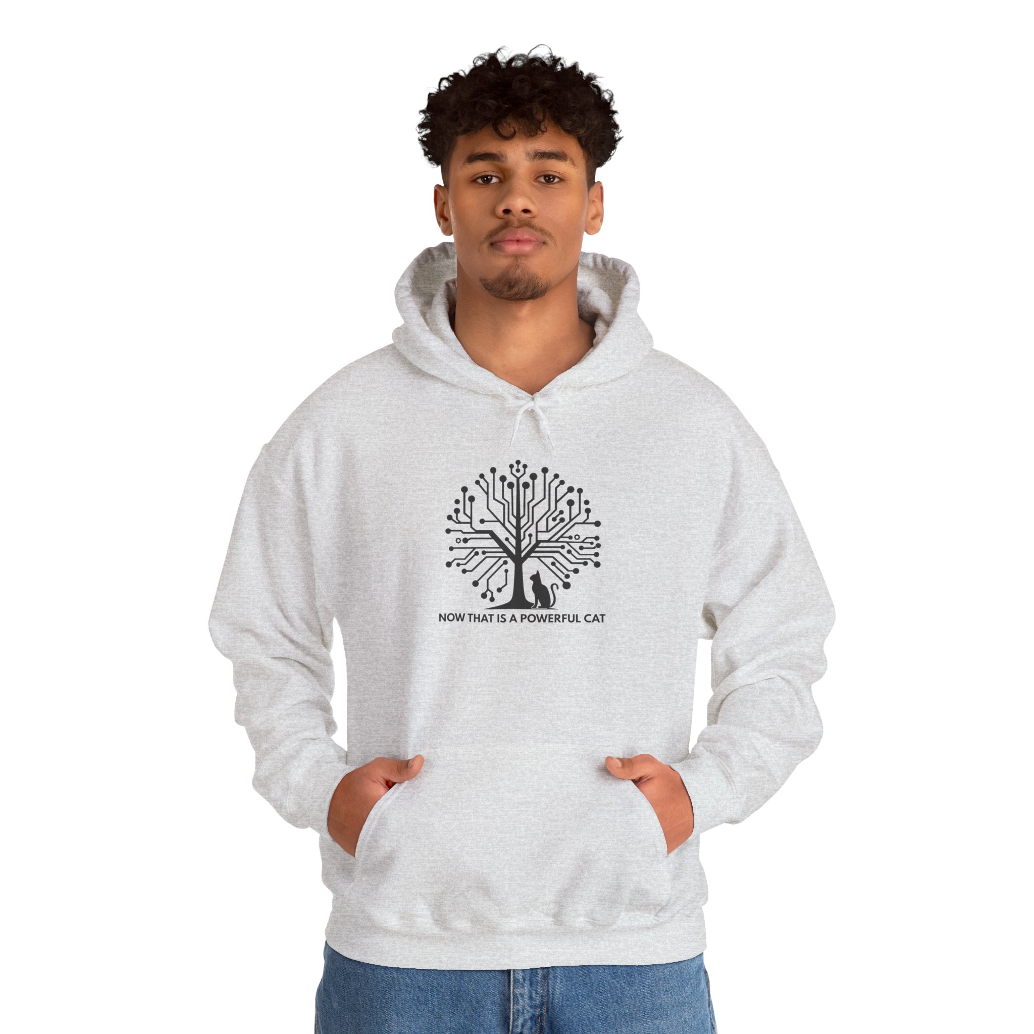 Neural Tree Cat Hoodie | AI Nature Pullover for Developers & Cat Lovers - Image 25