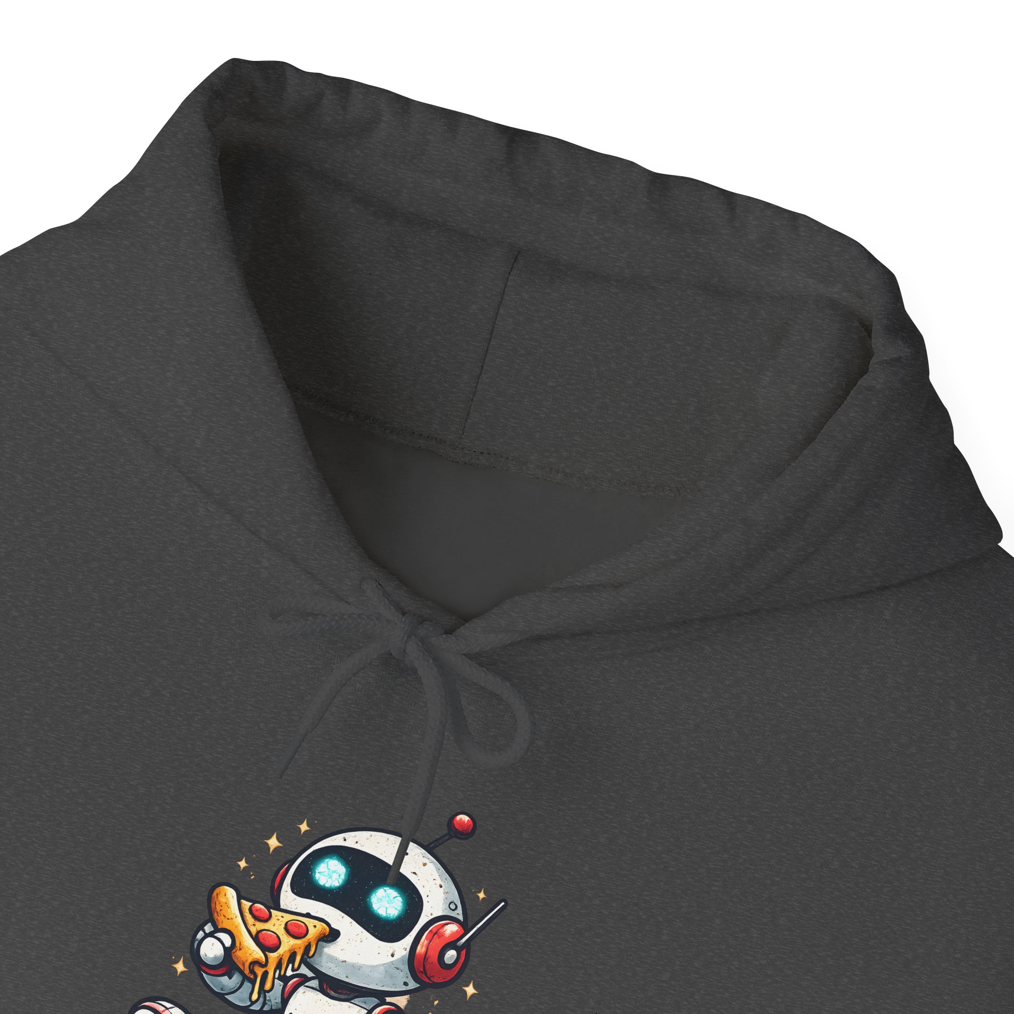 Robot Eating Pizza – Cute AI Tech Humor Graphic Pullover Hoodie - Image 89
