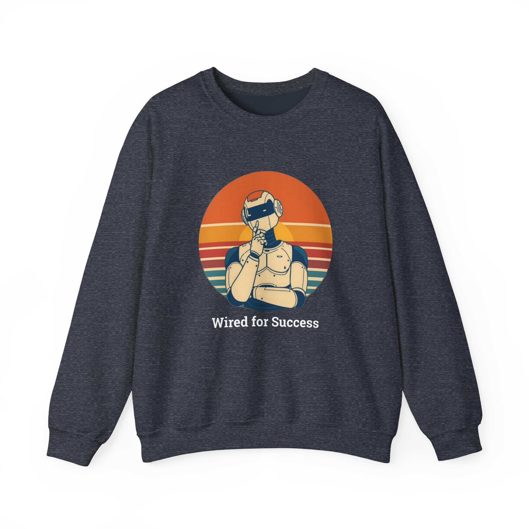 Wired for Success Retro Robot Thinker AI Tech Sweatshirt Gift - Image 43