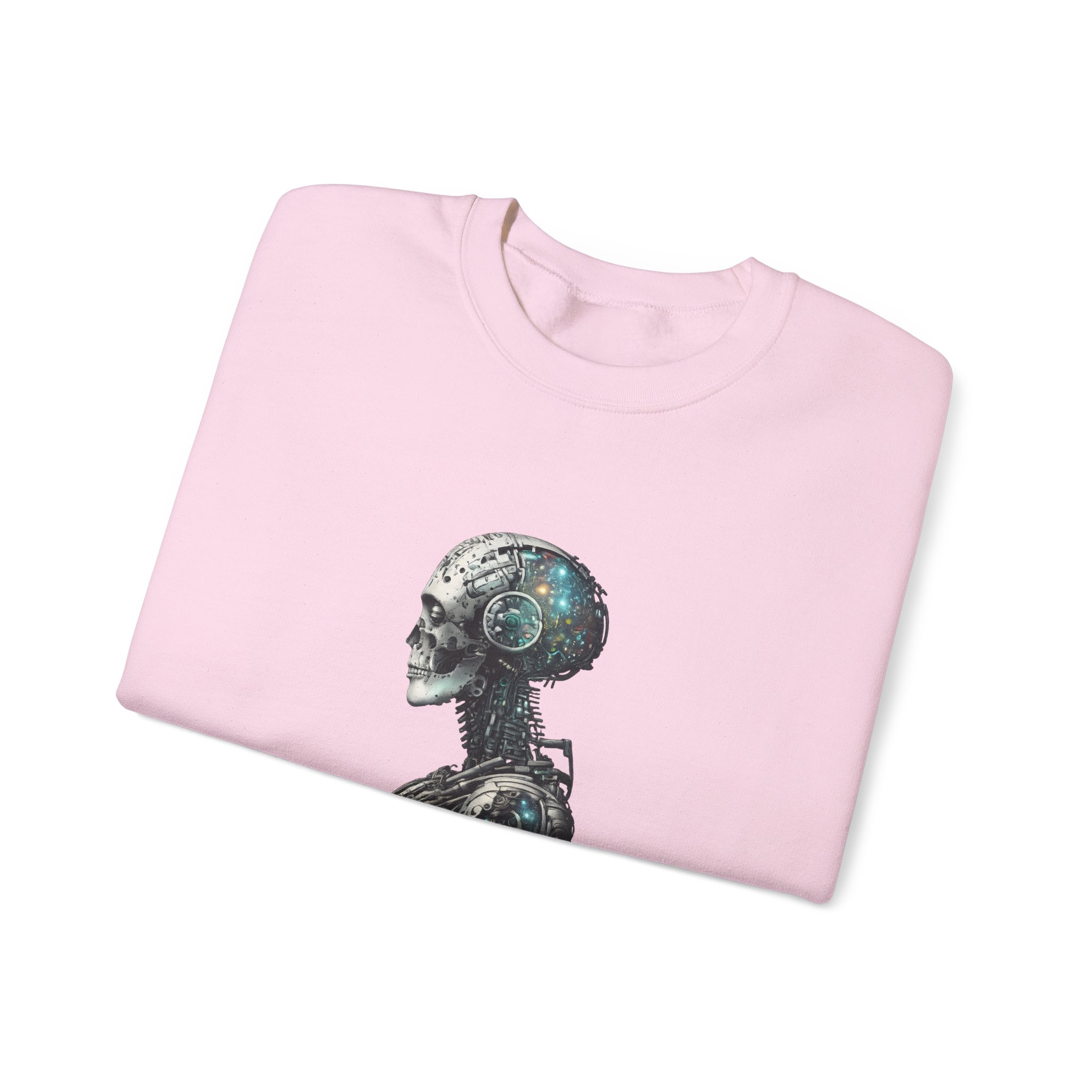 Cosmic Cyber Skull – Dark Cyberpunk Biomechanical Crewneck Sweatshirt - Image 120