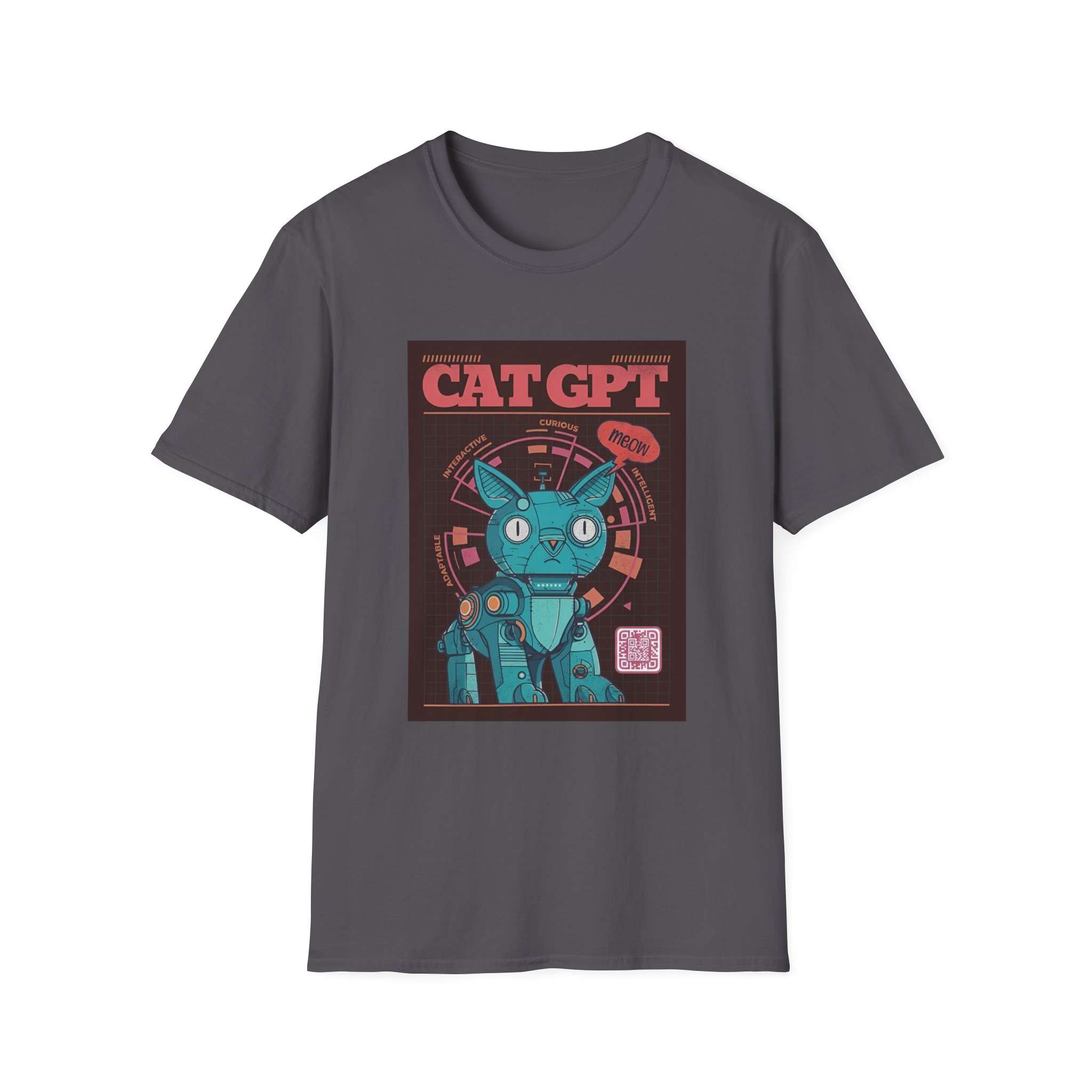 Robot Cat AI Tee | Funny Cyberpunk Cat Shirt for Tech Lovers - Image 19