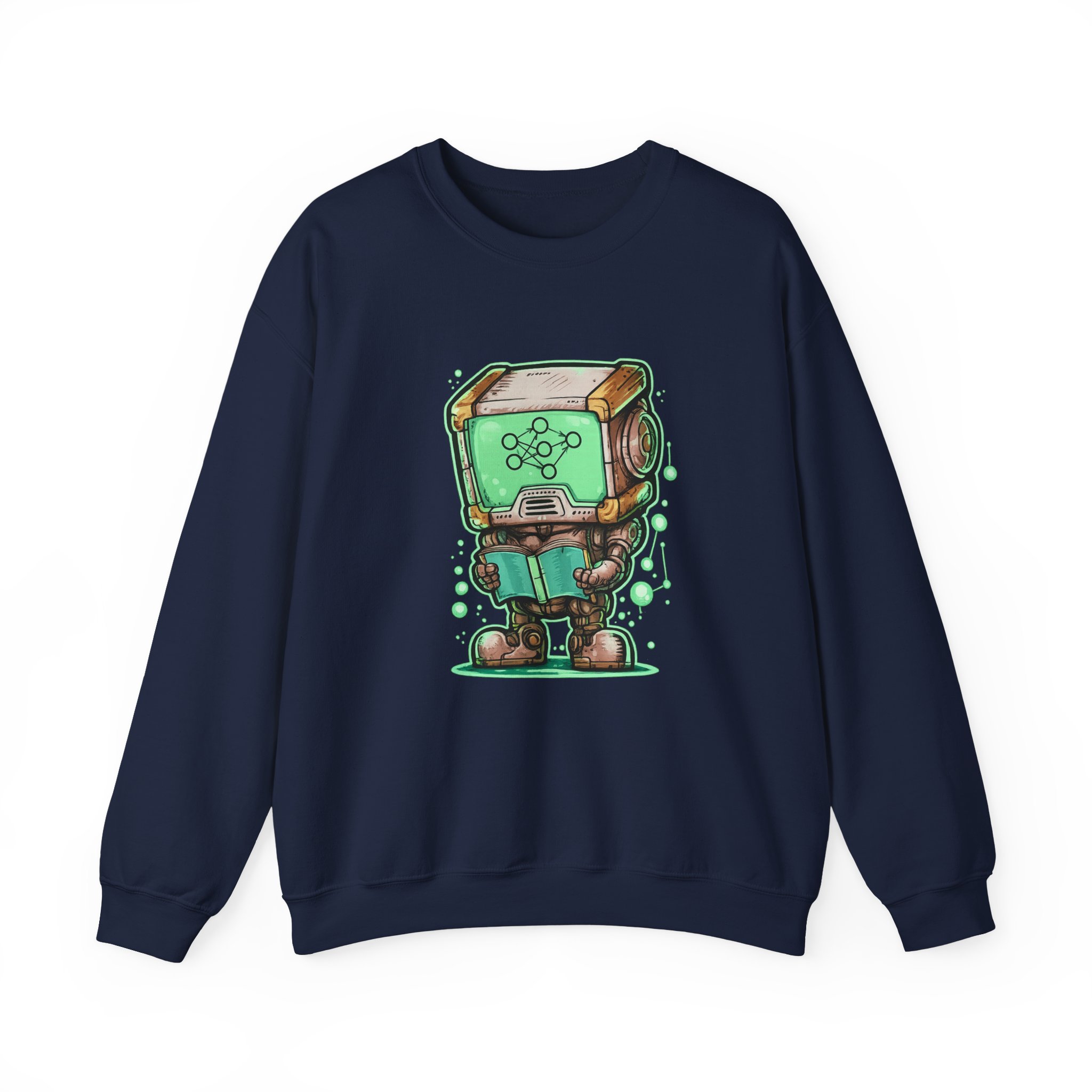 AI Robot Reading Sweatshirt | Neural Network Hoodie for ML Engineers - Image 85