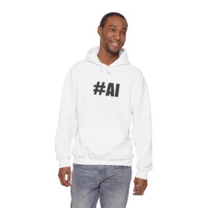 #AI Distressed Dark Minimalist Artificial Intelligence Pullover Hoodie