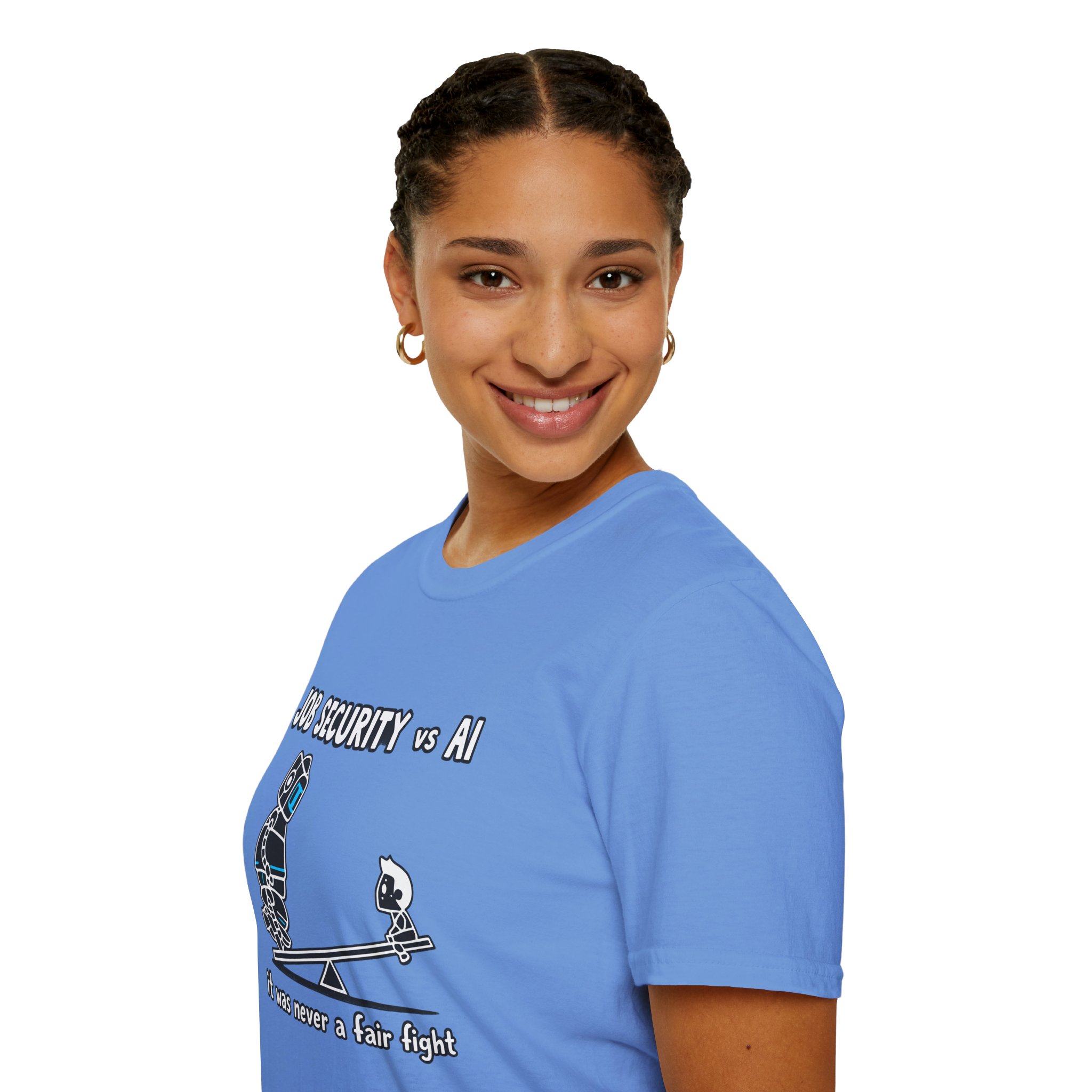 POV You're An AI And It's Monday – Funny Tired Robot Graphic T-Shirt - Image 95