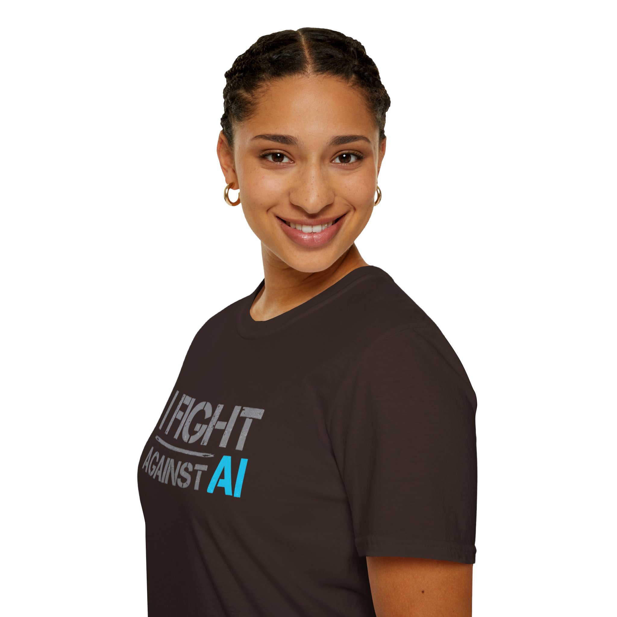 I Fight Against AI – Anti-AI Resistance Graphic T-Shirt for Creatives - Image 2