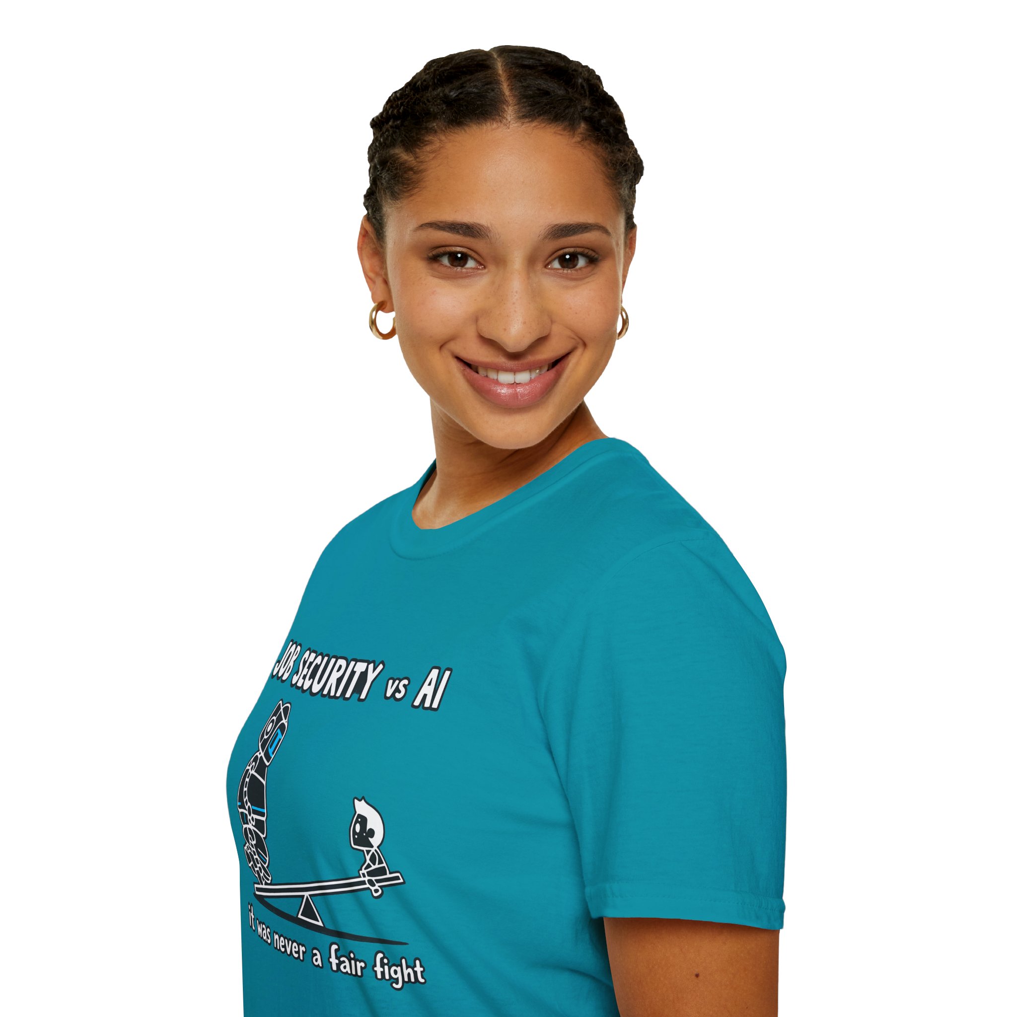 POV You're An AI And It's Monday – Funny Tired Robot Graphic T-Shirt - Image 73