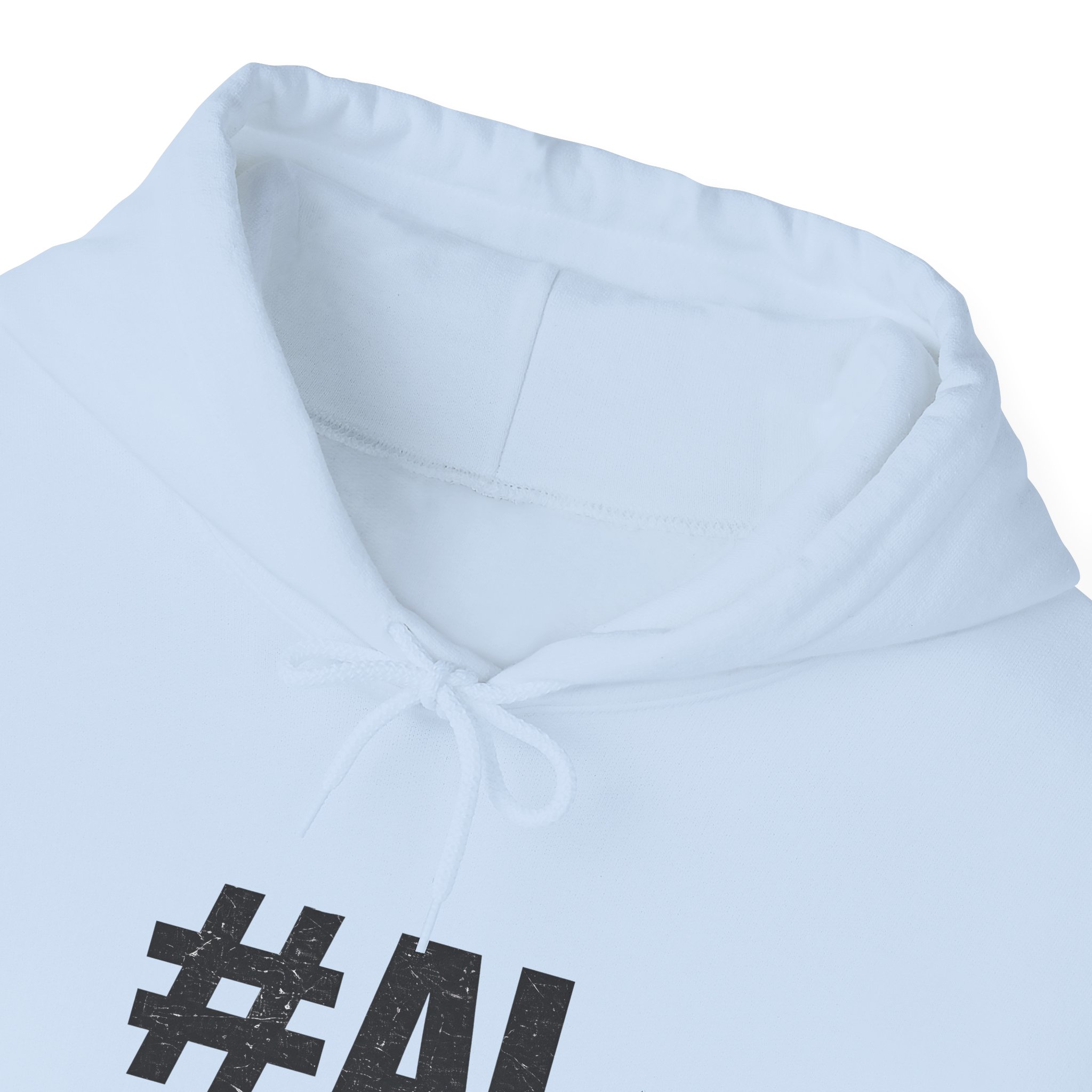 #AI Distressed Dark Minimalist Artificial Intelligence Pullover Hoodie - Image 65