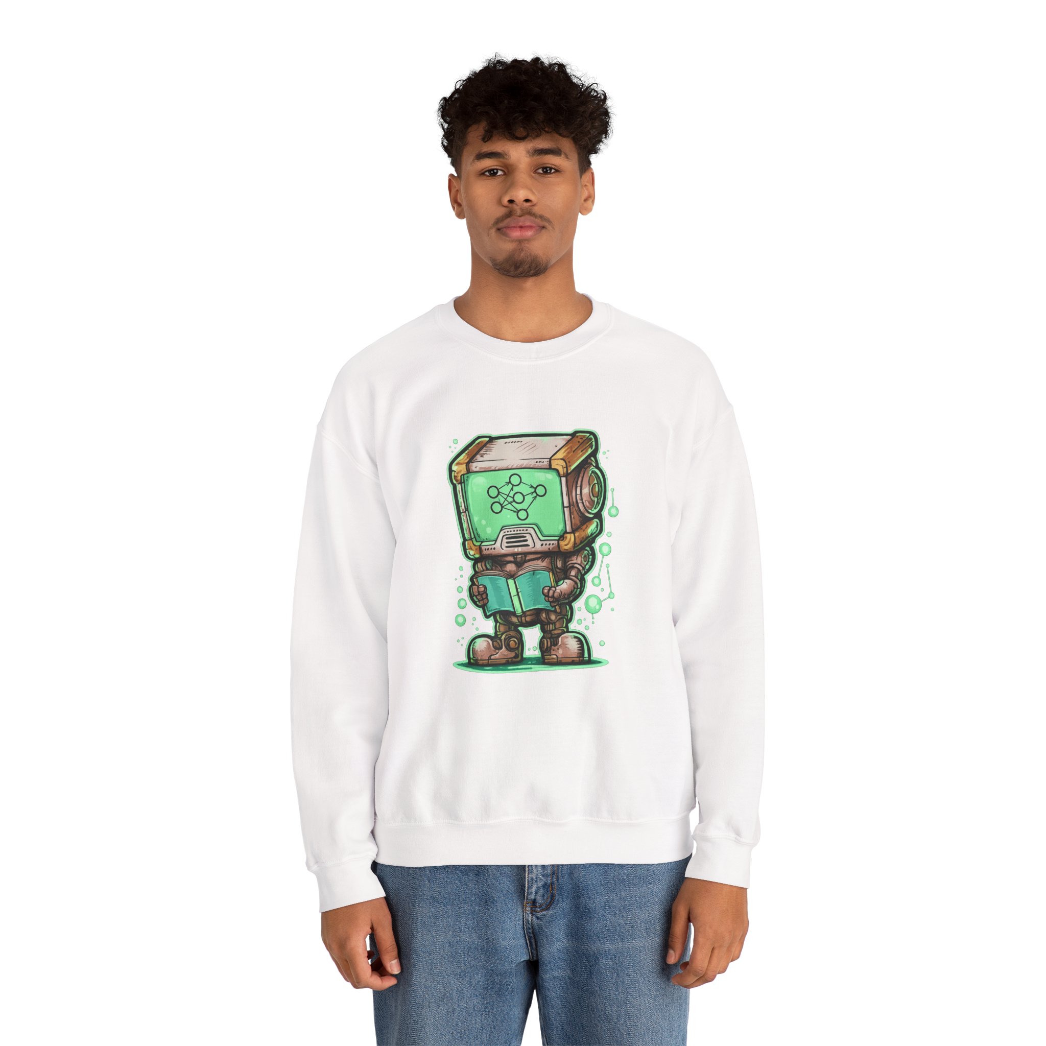 AI Robot Reading Sweatshirt | Neural Network Hoodie for ML Engineers - Image 9