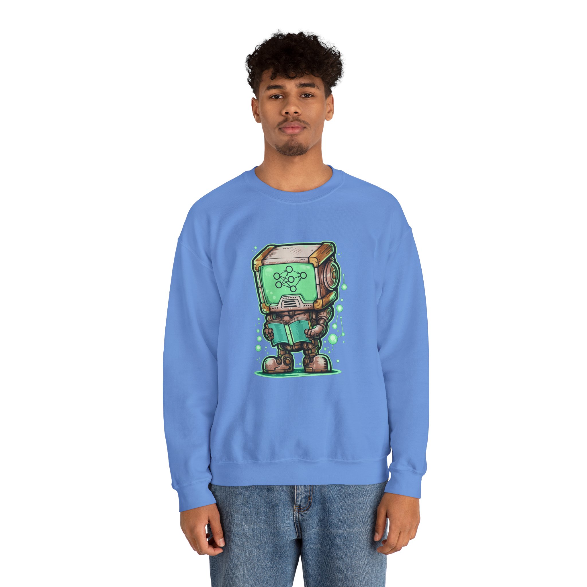 AI Robot Reading Sweatshirt | Neural Network Hoodie for ML Engineers - Image 82
