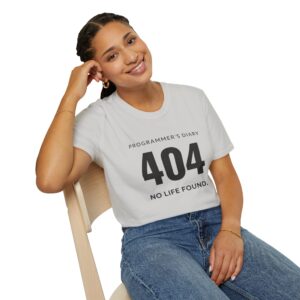 Programmer's Diary 404 No Life Found – Funny Coding Graphic T-Shirt