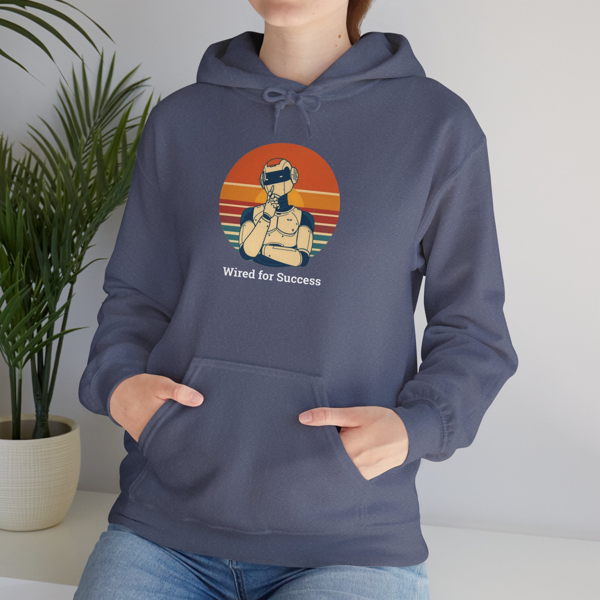 Wired for Success Retro Robot AI Hoodie Tech Gift Hooded Sweatshirt - Image 71