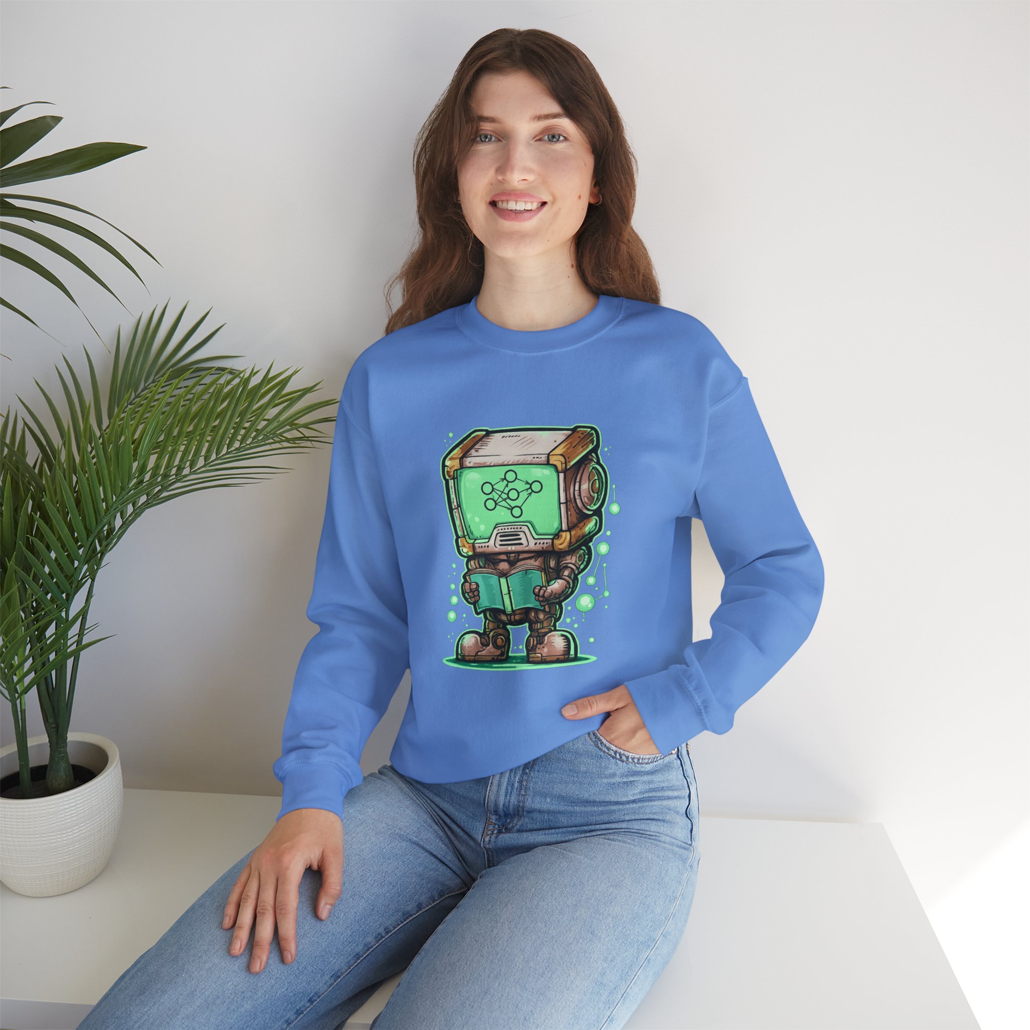 AI Robot Reading Sweatshirt | Neural Network Hoodie for ML Engineers - Image 83