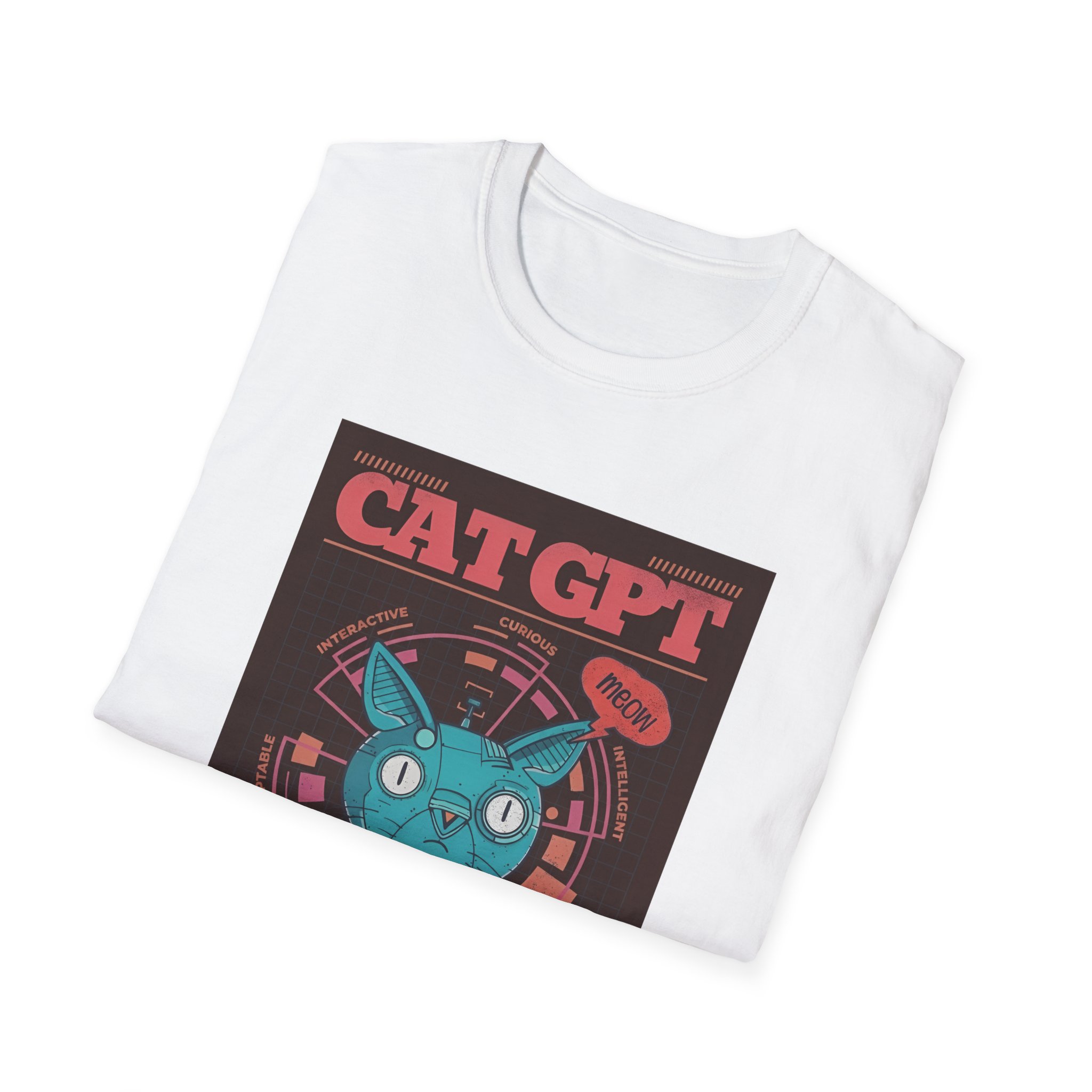 Robot Cat AI Tee | Funny Cyberpunk Cat Shirt for Tech Lovers - Image 17