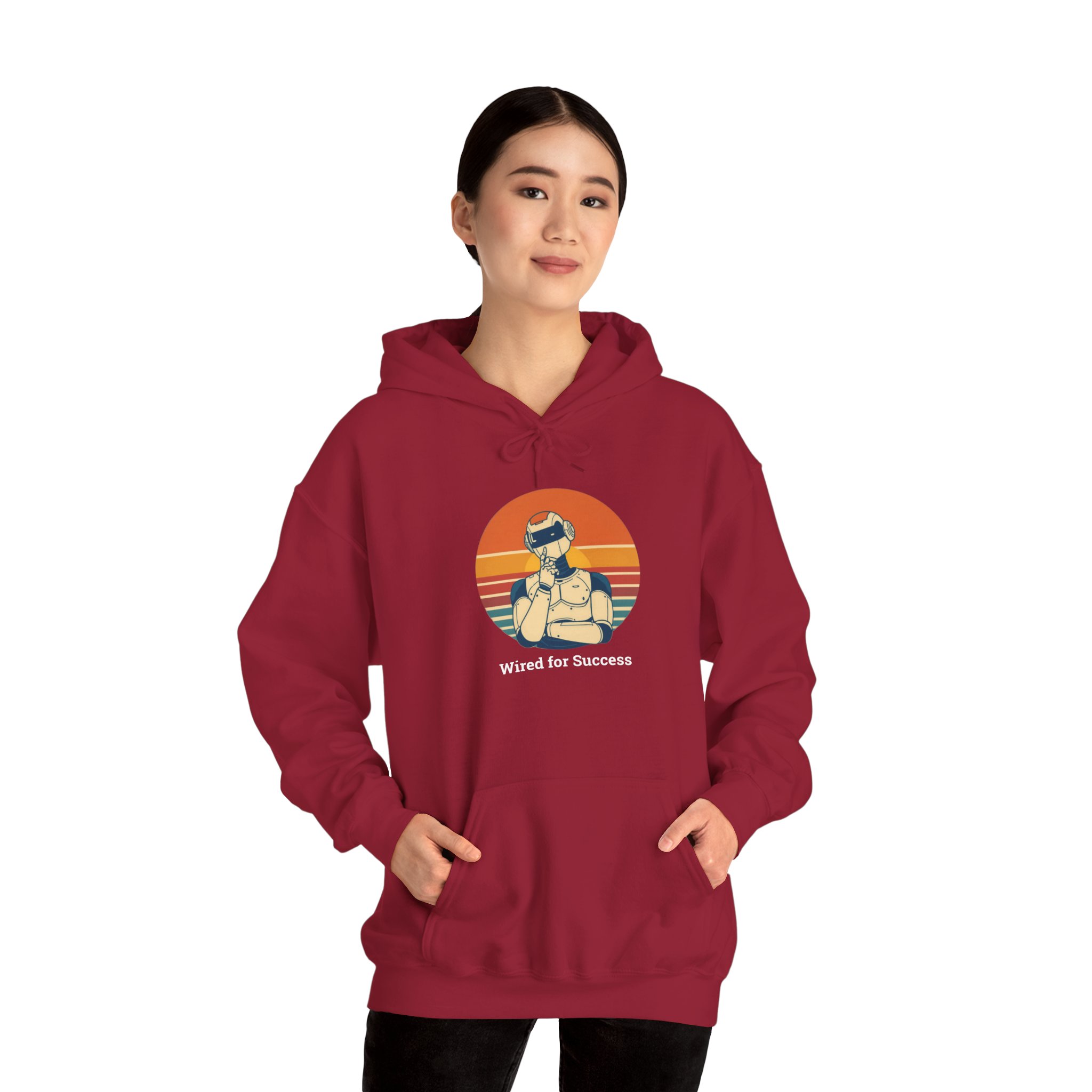 Wired for Success Retro Robot AI Hoodie Tech Gift Hooded Sweatshirt - Image 101