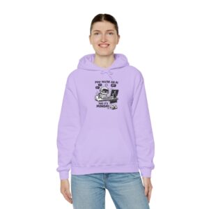 POV You're An AI And It's Monday – Funny Tired Robot Pullover Hoodie