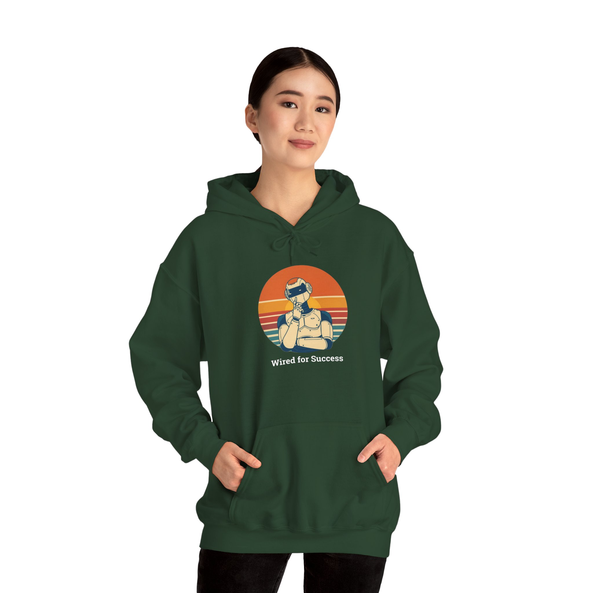 Wired for Success Retro Robot AI Hoodie Tech Gift Hooded Sweatshirt - Image 29