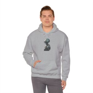 Cosmic Cyber Skull – Dark Cyberpunk Biomechanical Pullover Hoodie