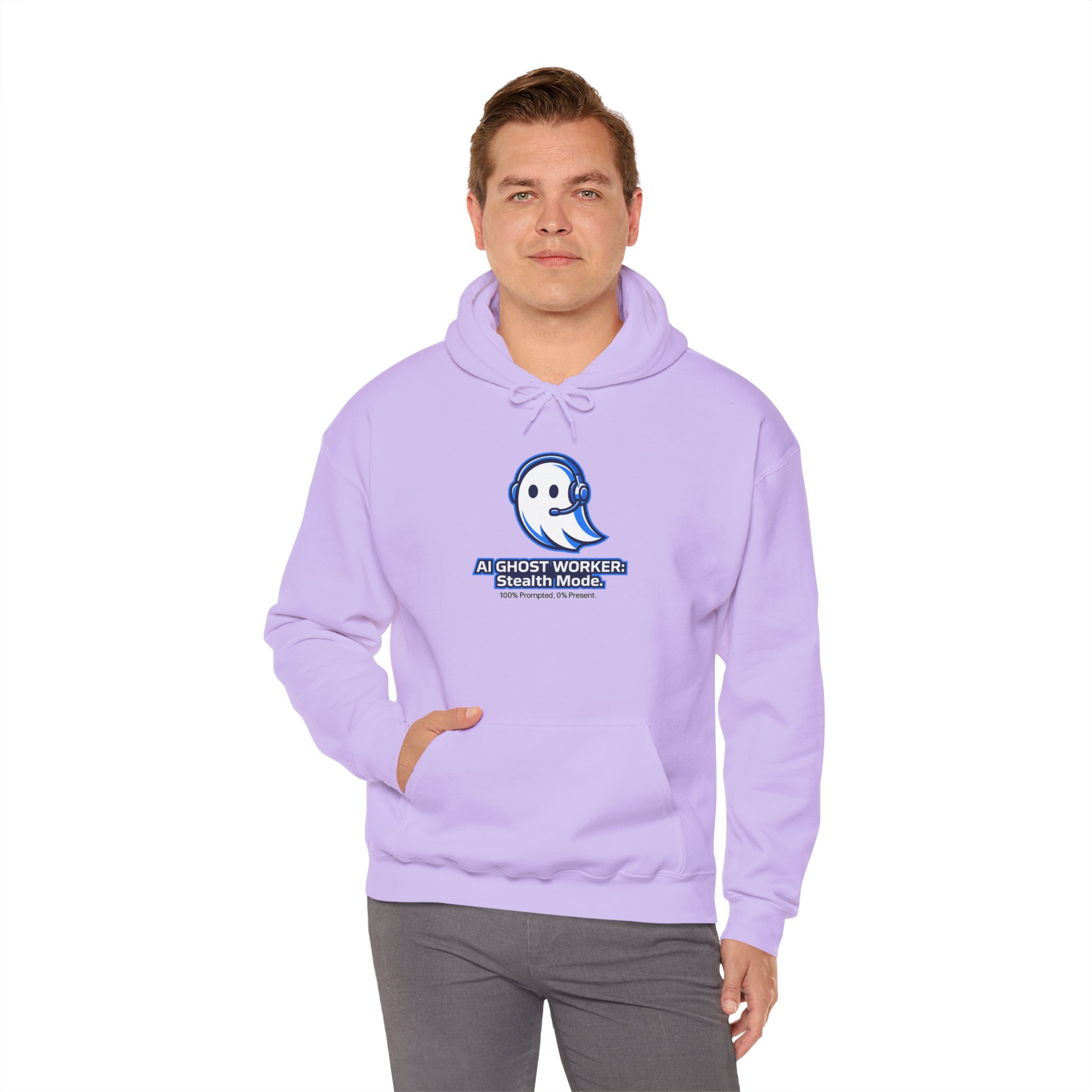 AI Ghost Worker Stealth Mode – 100% Prompted 0% Present Funny Hoodie - Image 93