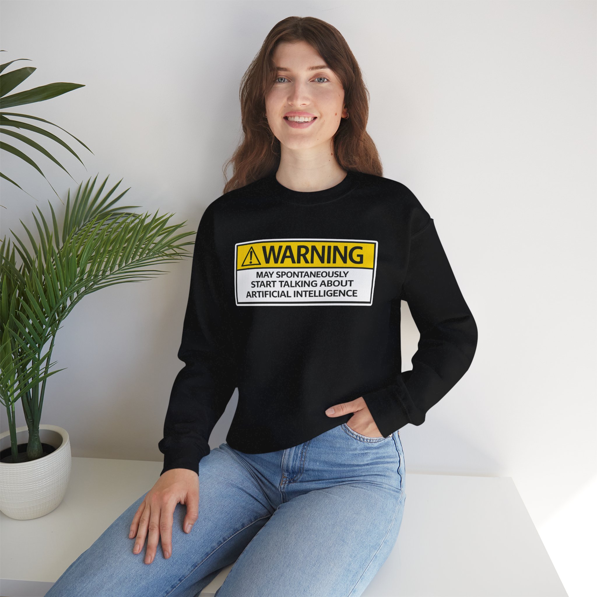 Warning May Talk About AI Sweatshirt | Funny Artificial Intelligence Hoodie - Image 34