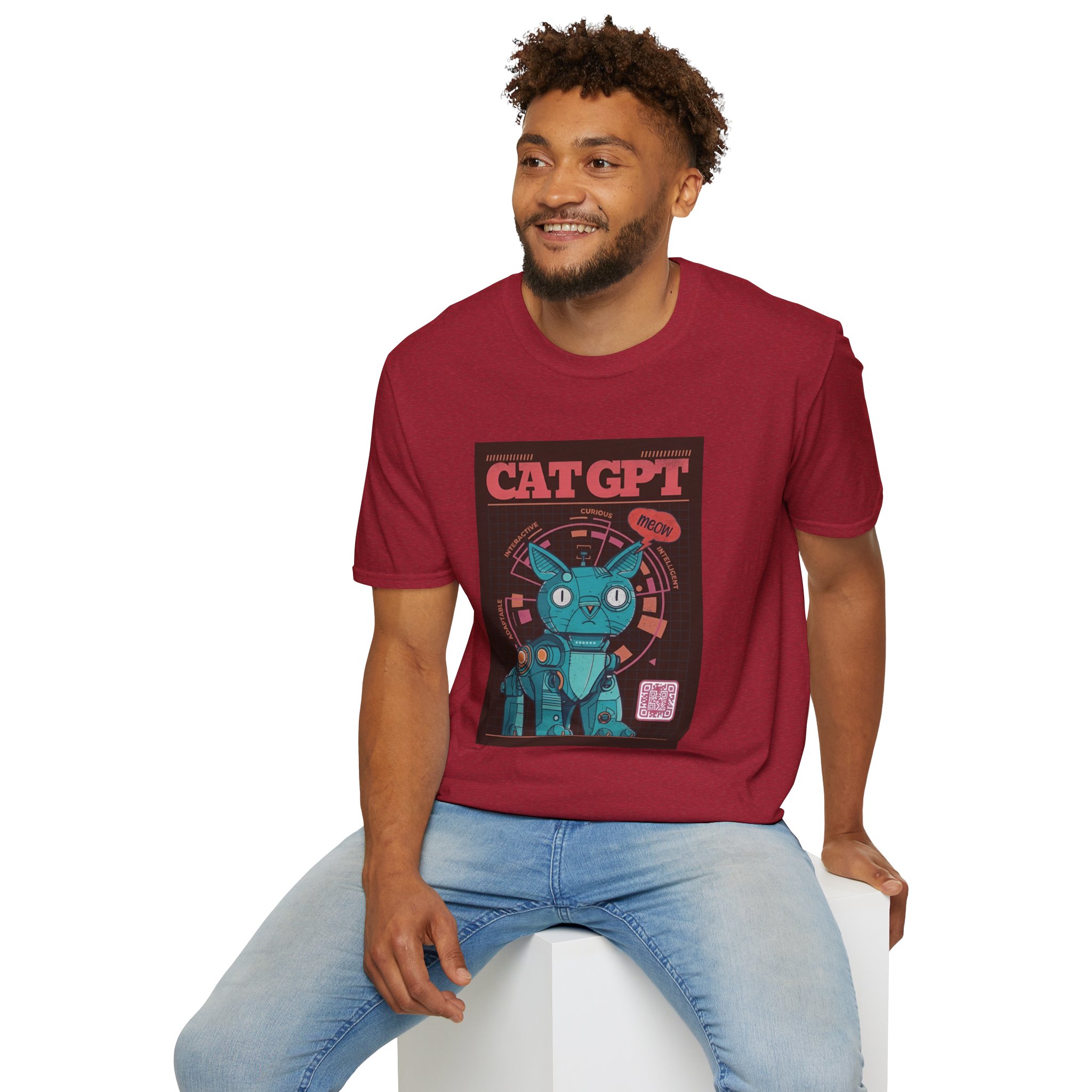 Robot Cat AI Tee | Funny Cyberpunk Cat Shirt for Tech Lovers - Image 107