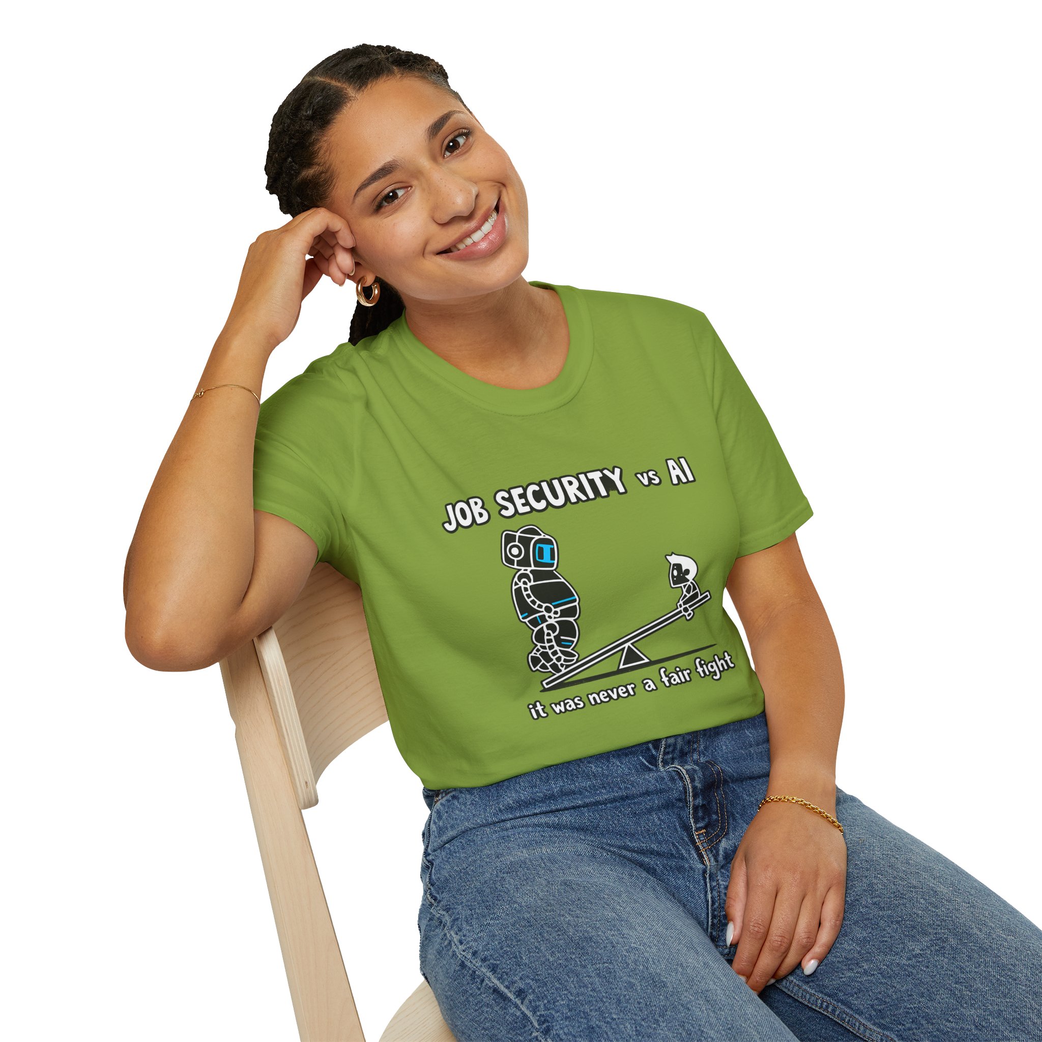 POV You're An AI And It's Monday – Funny Tired Robot Graphic T-Shirt - Image 63