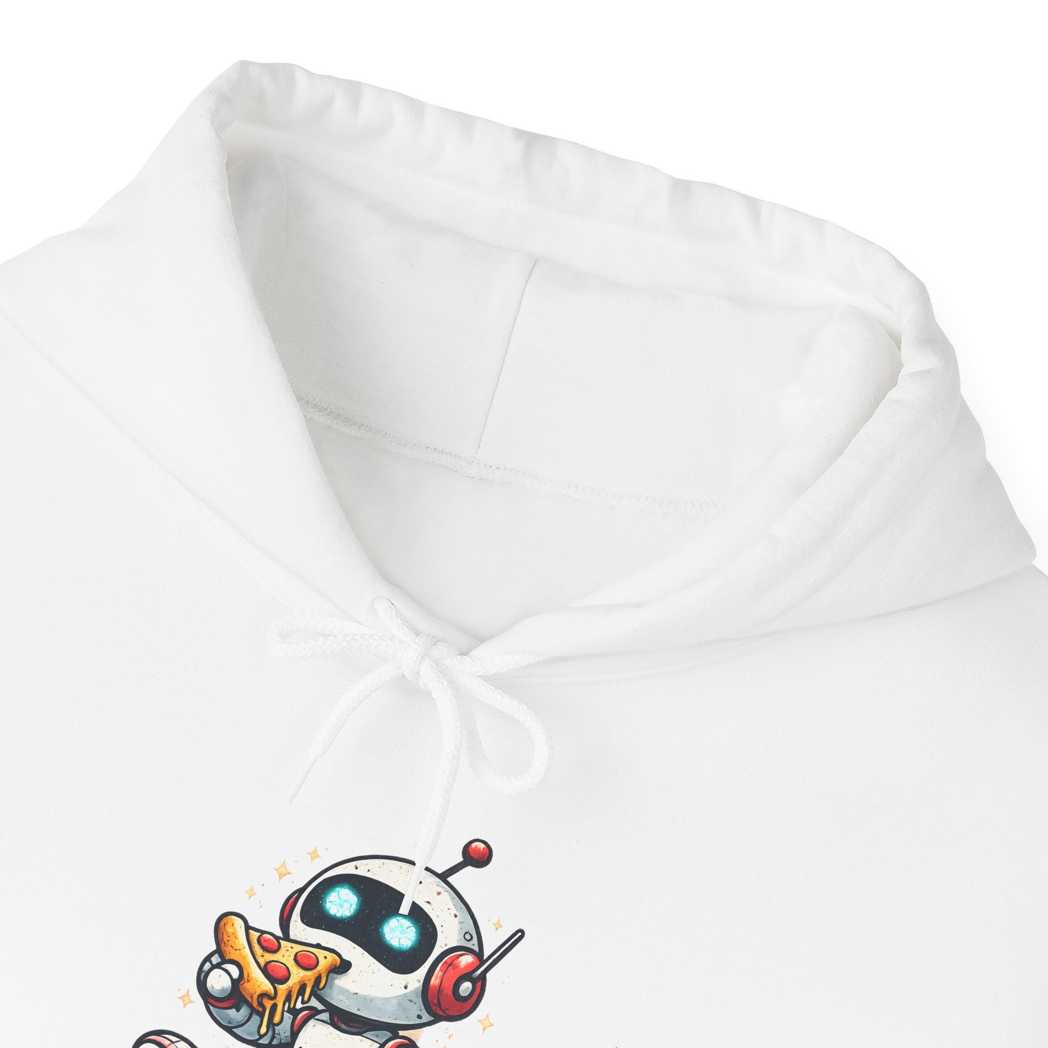 Robot Eating Pizza – Cute AI Tech Humor Graphic Pullover Hoodie - Image 23