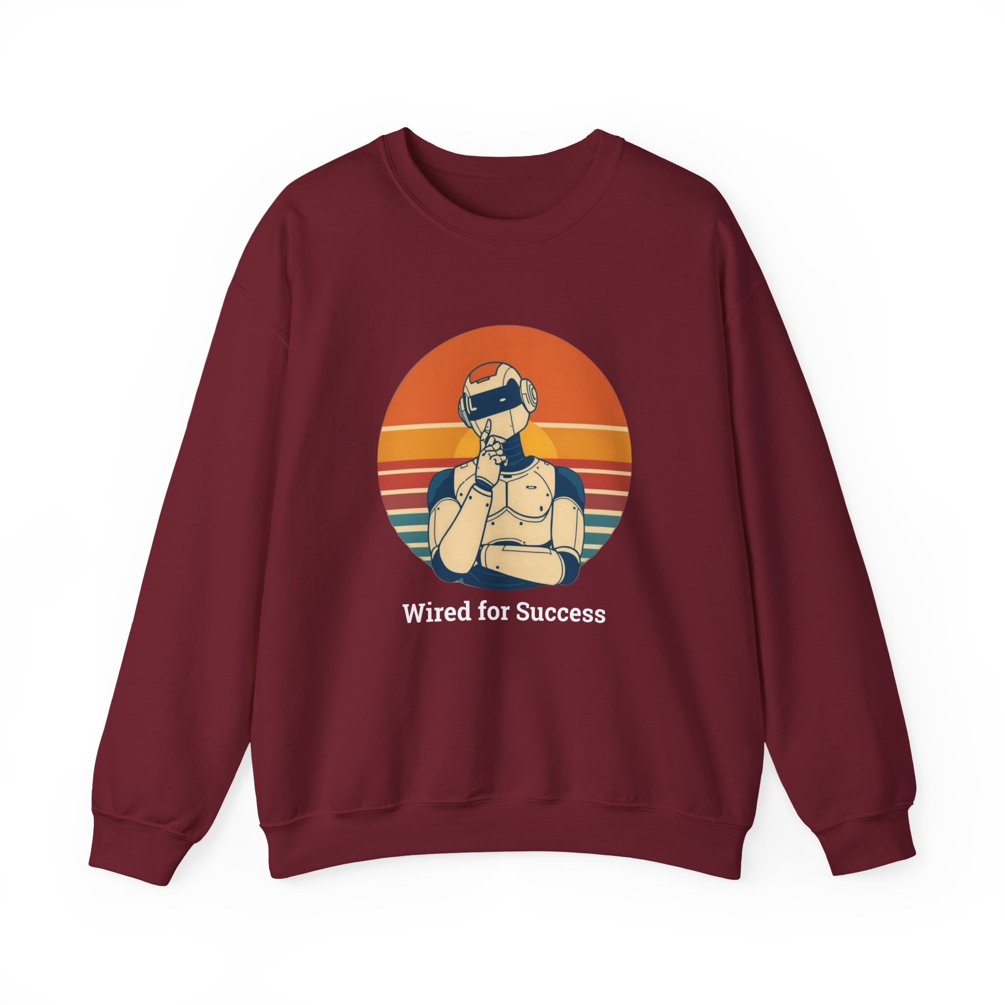 Wired for Success Retro Robot Thinker AI Tech Sweatshirt Gift - Image 85