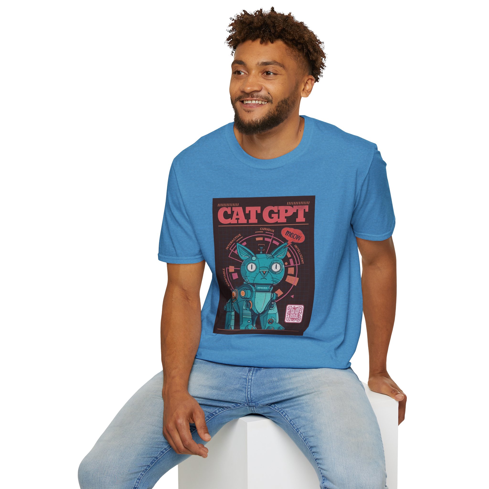Robot Cat AI Tee | Funny Cyberpunk Cat Shirt for Tech Lovers - Image 116