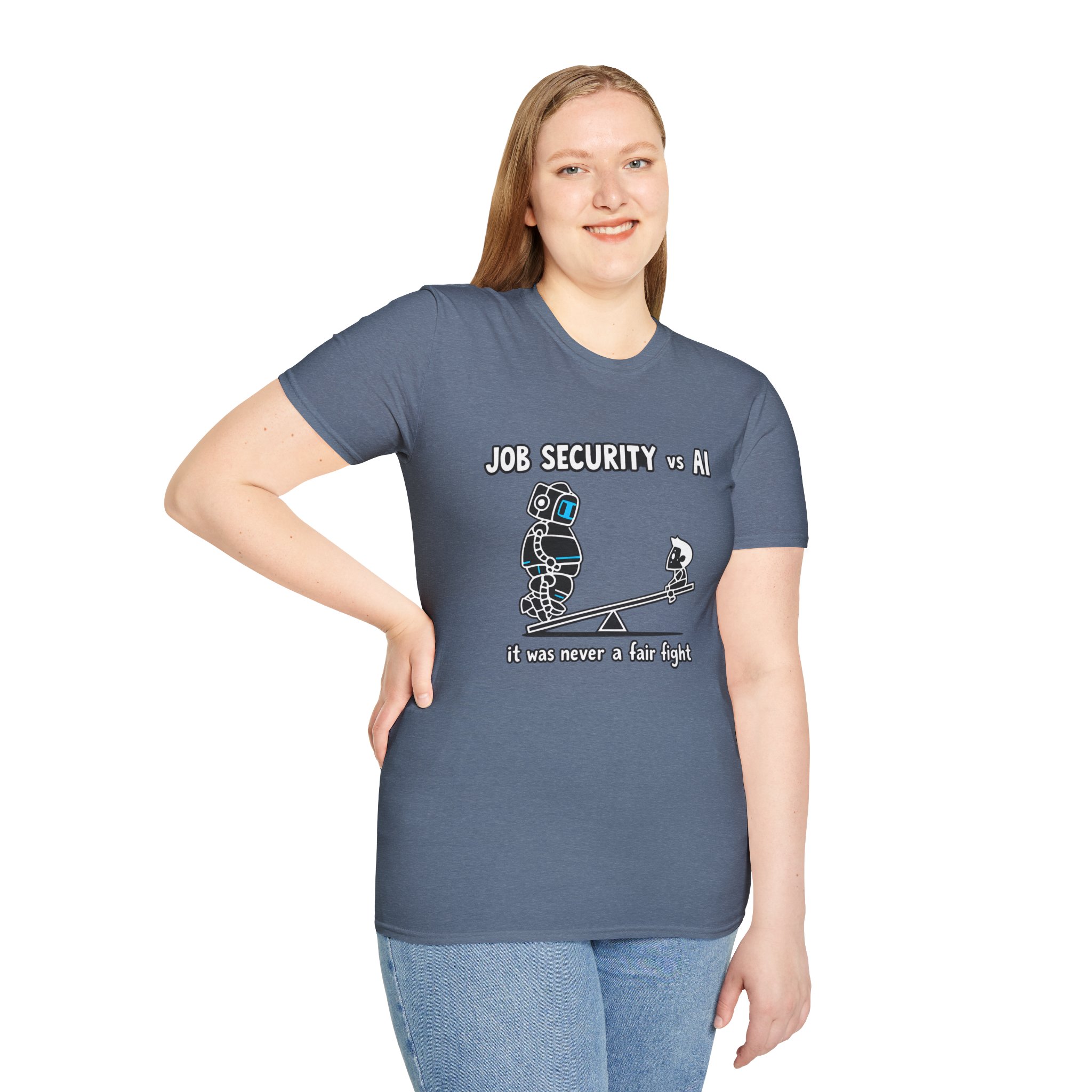 POV You're An AI And It's Monday – Funny Tired Robot Graphic T-Shirt - Image 104
