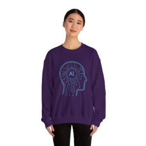 AI Circuit Mind – Neural Network Brain Glow Tech Crewneck Sweatshirt
