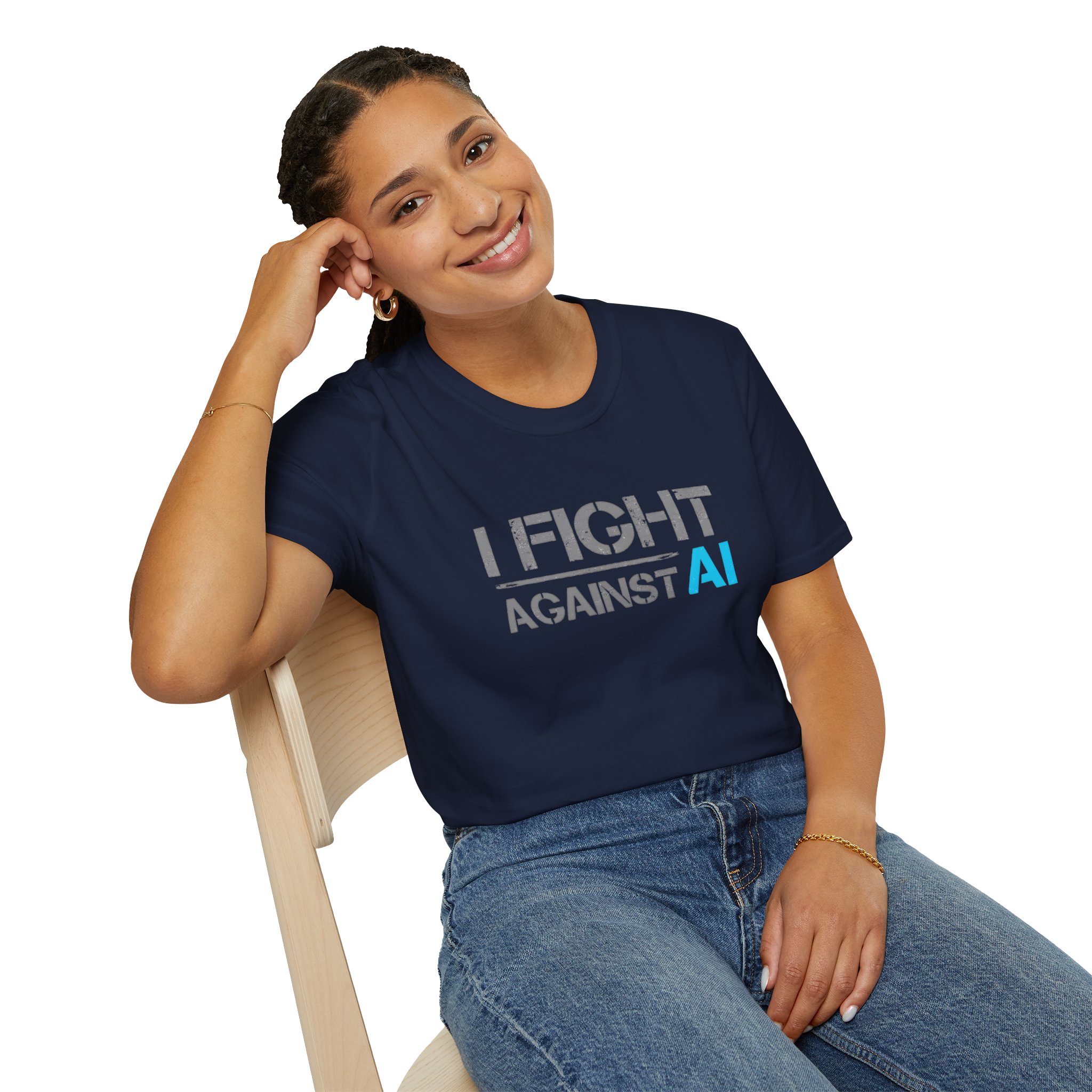 I Fight Against AI – Anti-AI Resistance Graphic T-Shirt for Creatives - Image 18