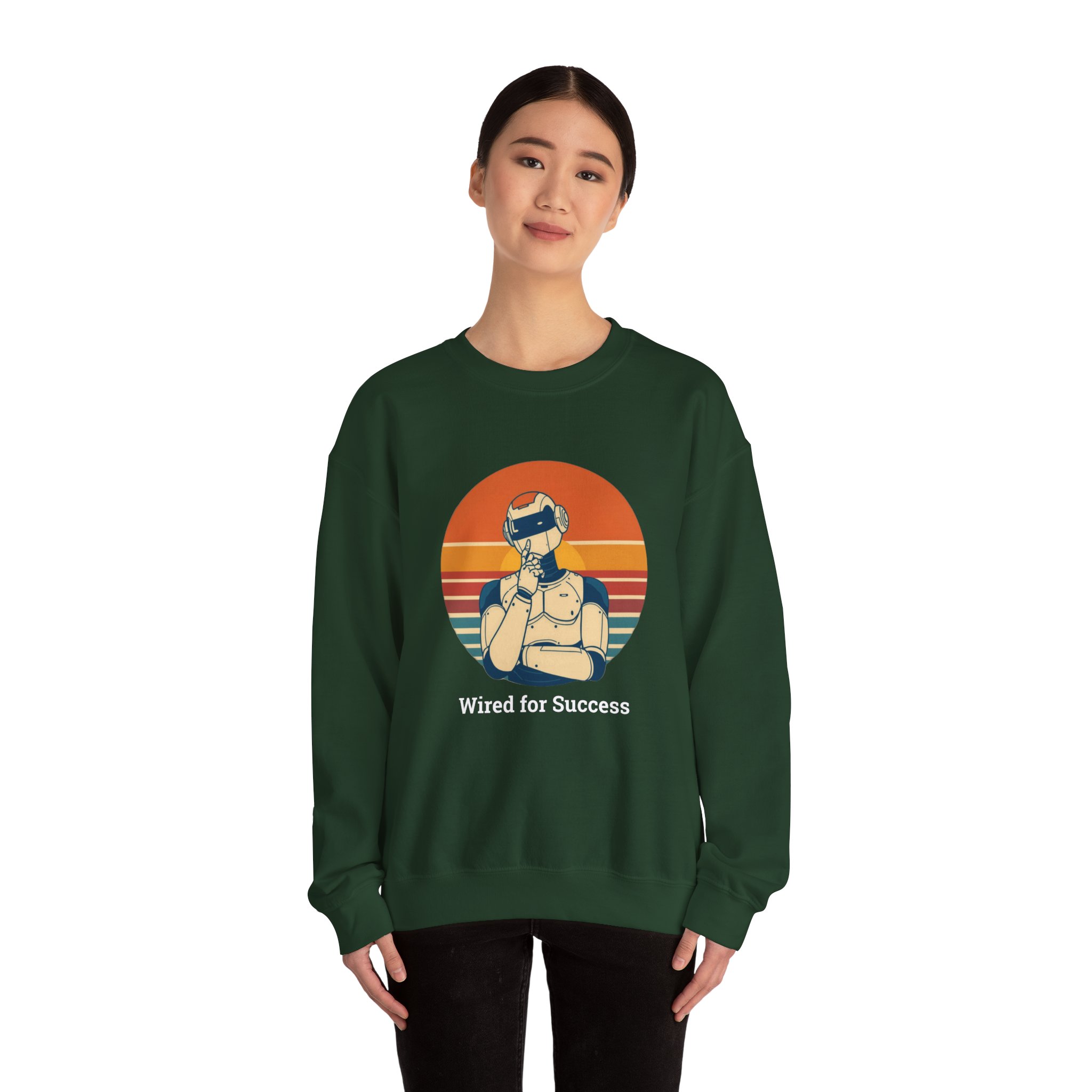 Wired for Success Retro Robot Thinker AI Tech Sweatshirt Gift - Image 27