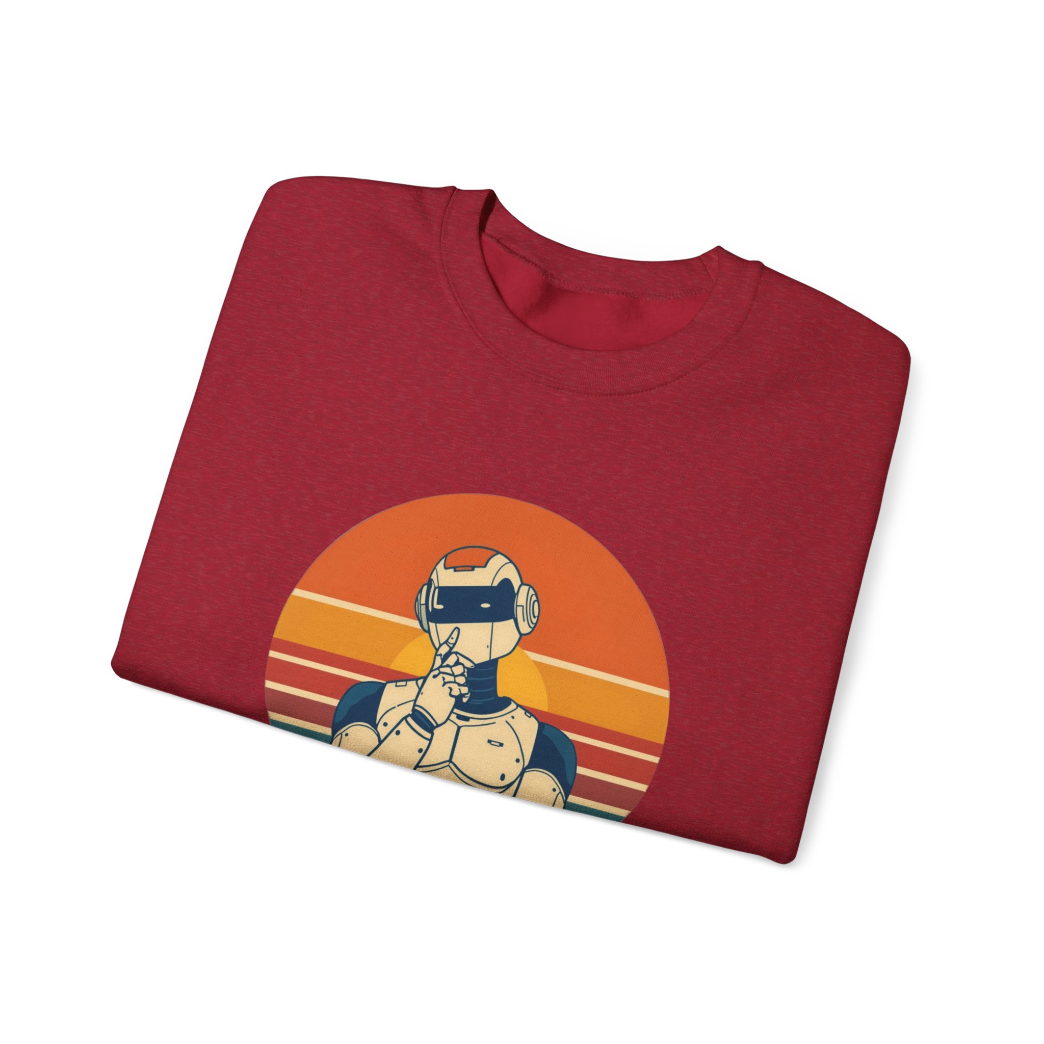 Wired for Success Retro Robot Thinker AI Tech Sweatshirt Gift - Image 80