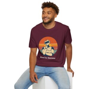 Wired for Success Retro Thinking Robot Sunset AI Tech T-Shirt Gift