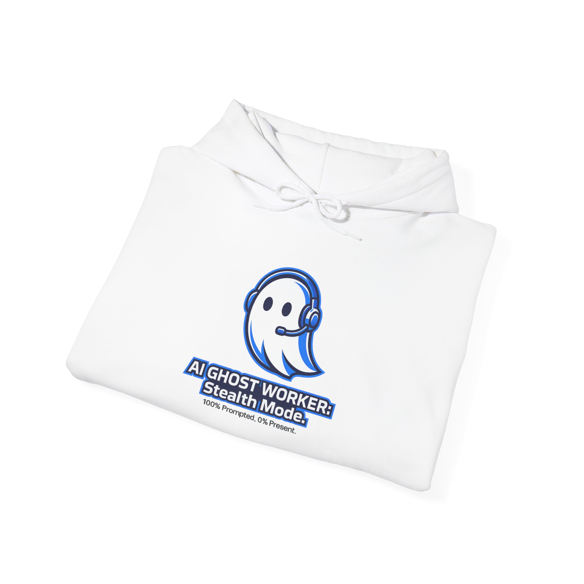 AI Ghost Worker Stealth Mode – 100% Prompted 0% Present Funny Hoodie - Image 10