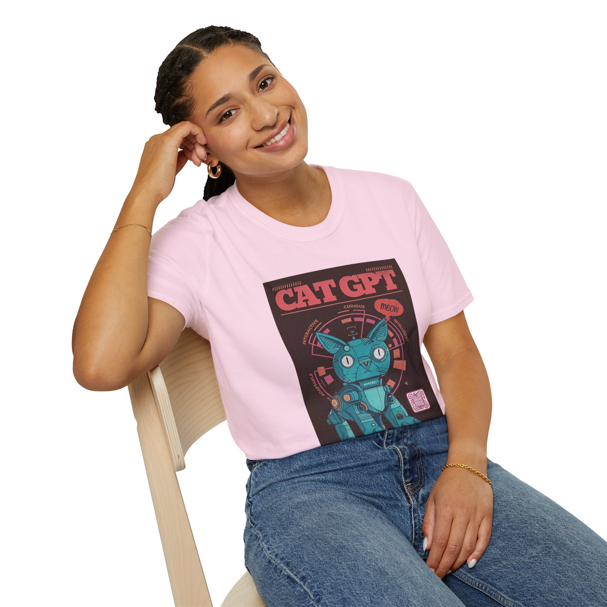 Robot Cat AI Tee | Funny Cyberpunk Cat Shirt for Tech Lovers - Image 132