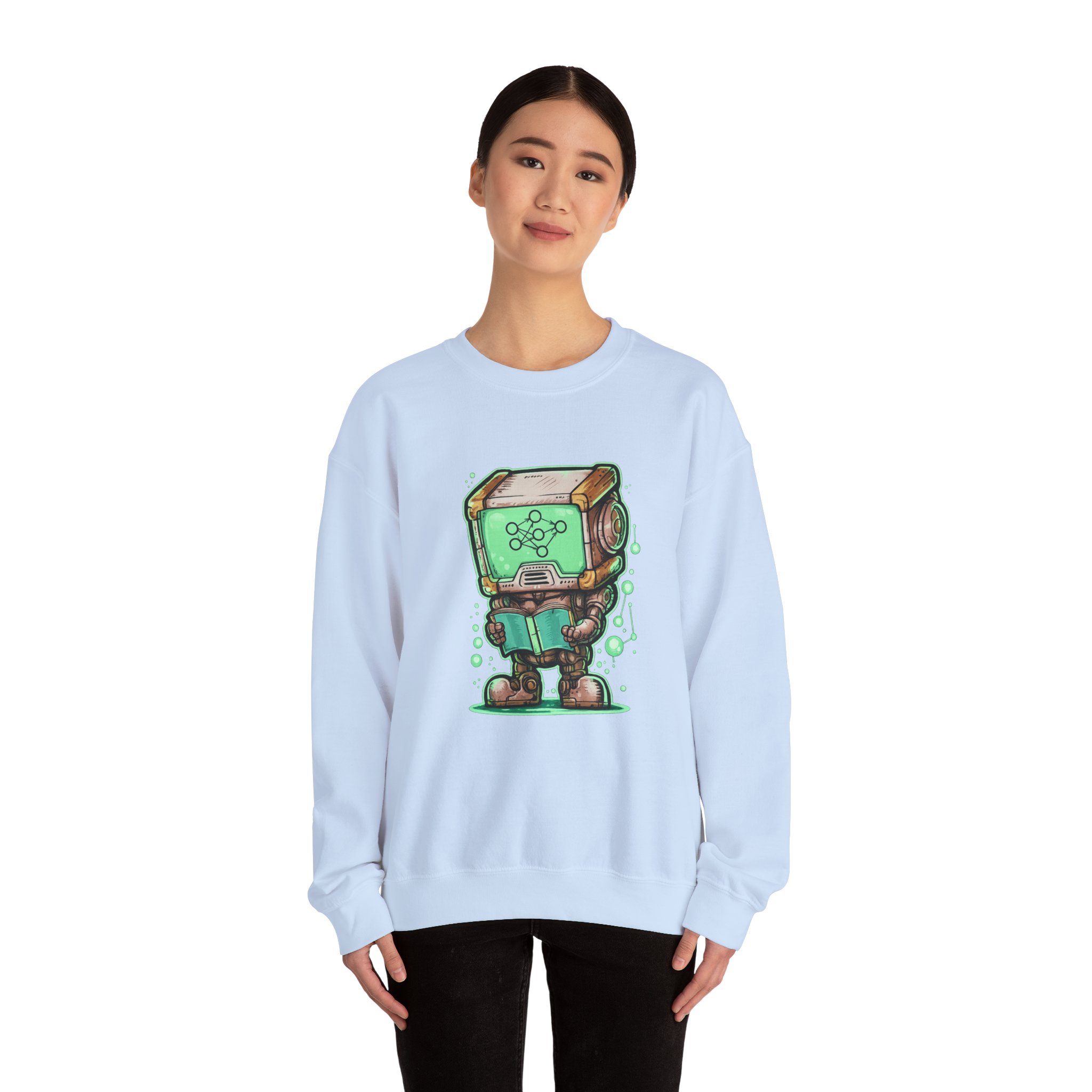 AI Robot Reading Sweatshirt | Neural Network Hoodie for ML Engineers - Image 74