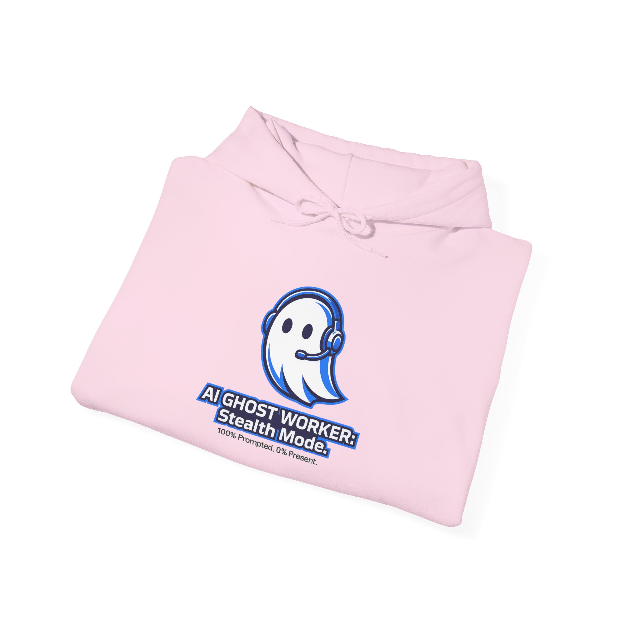 AI Ghost Worker Stealth Mode – 100% Prompted 0% Present Funny Hoodie - Image 100