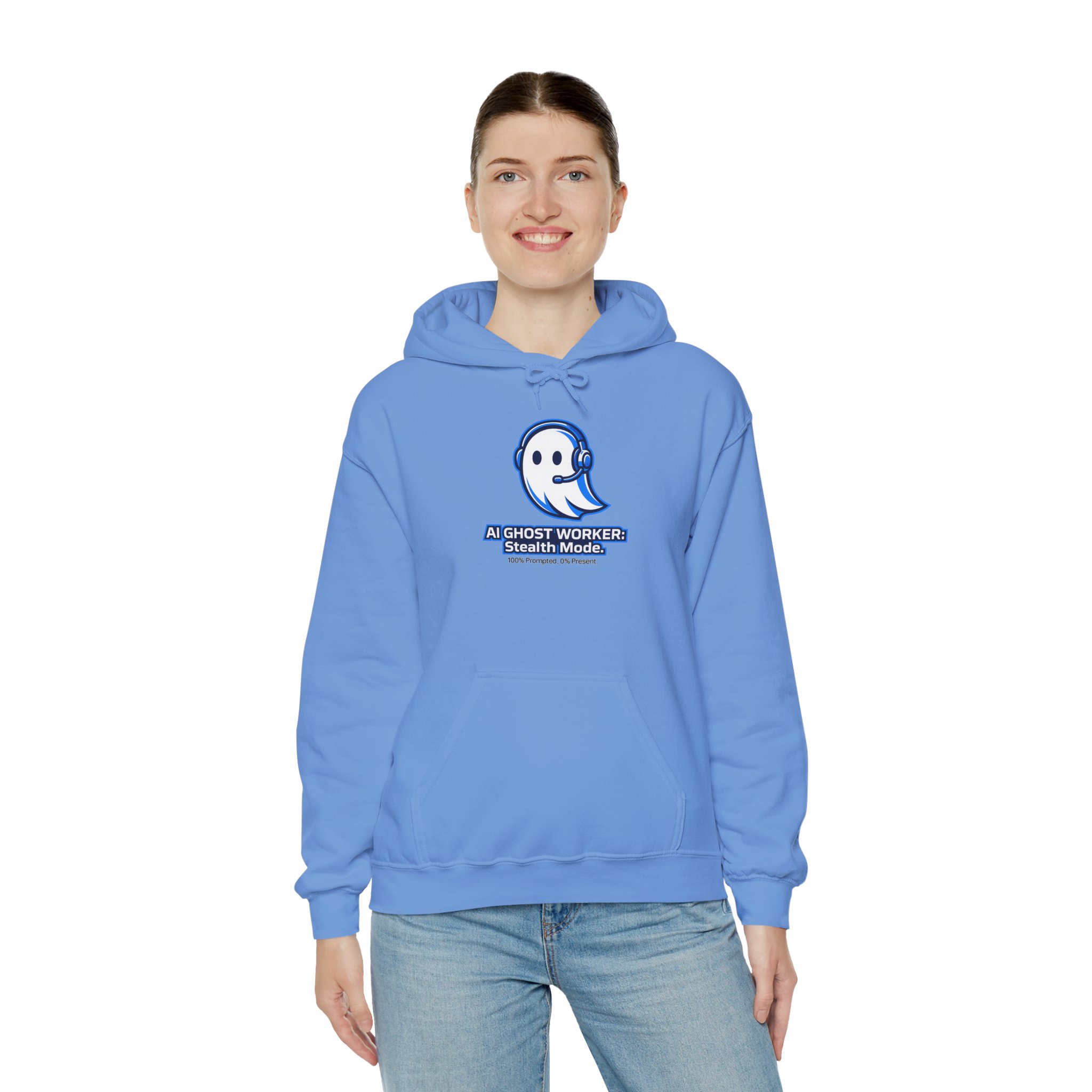 AI Ghost Worker Stealth Mode – 100% Prompted 0% Present Funny Hoodie - Image 80