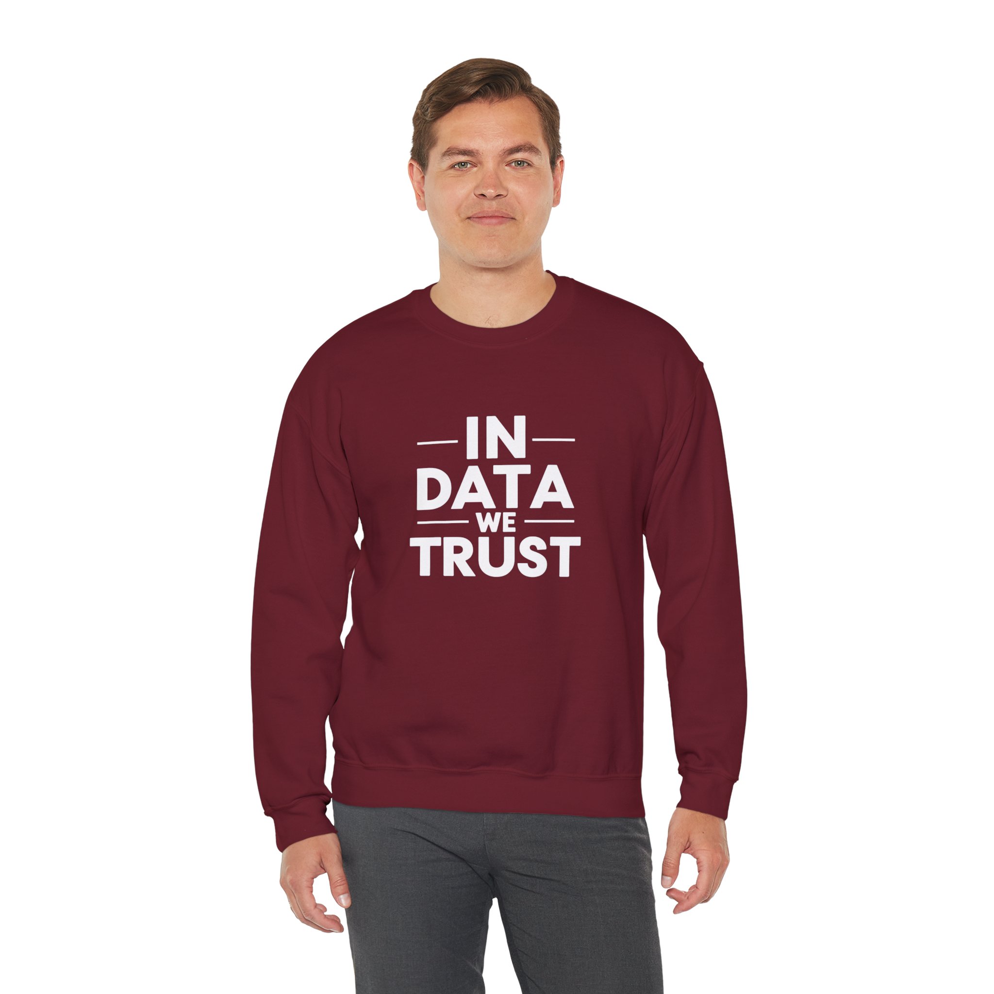 In Data We Trust – Funny Data Science Analyst Crewneck Sweatshirt - Image 123