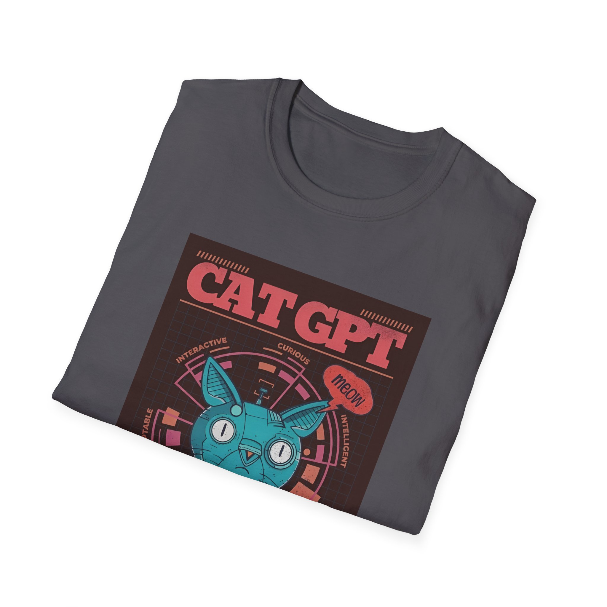 Robot Cat AI Tee | Funny Cyberpunk Cat Shirt for Tech Lovers - Image 22