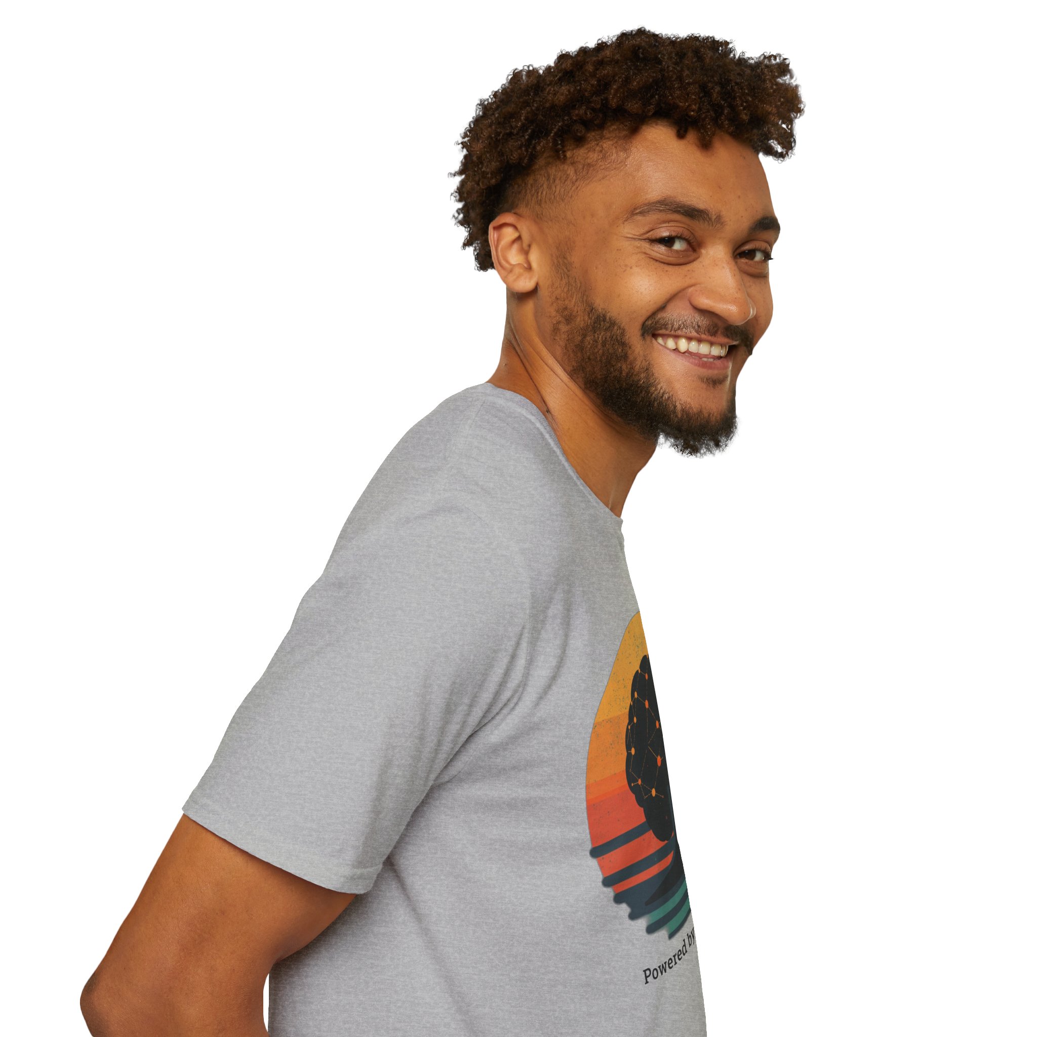 Powered by Neural Nets Retro Sunset Neural Network Tree AI T-Shirt - Image 43