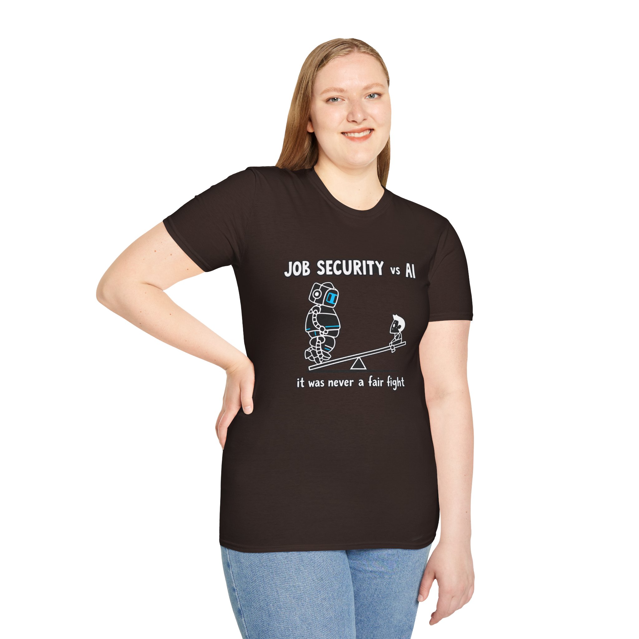 POV You're An AI And It's Monday – Funny Tired Robot Graphic T-Shirt - Image 49