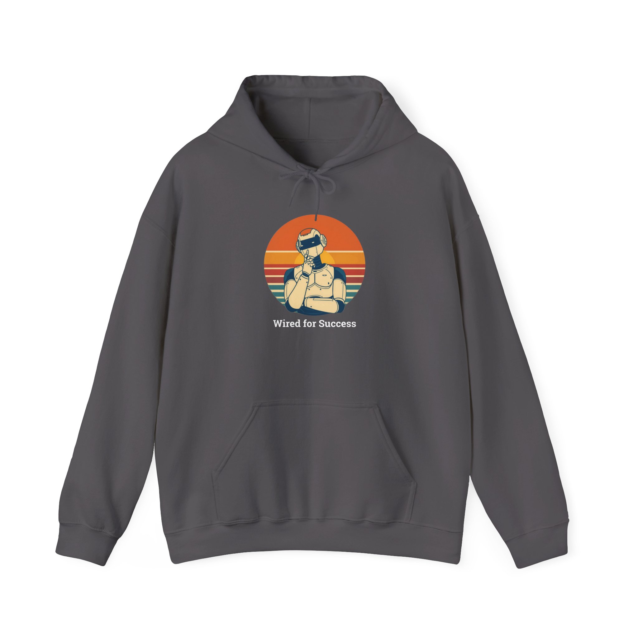 Wired for Success Retro Robot AI Hoodie Tech Gift Hooded Sweatshirt - Image 49