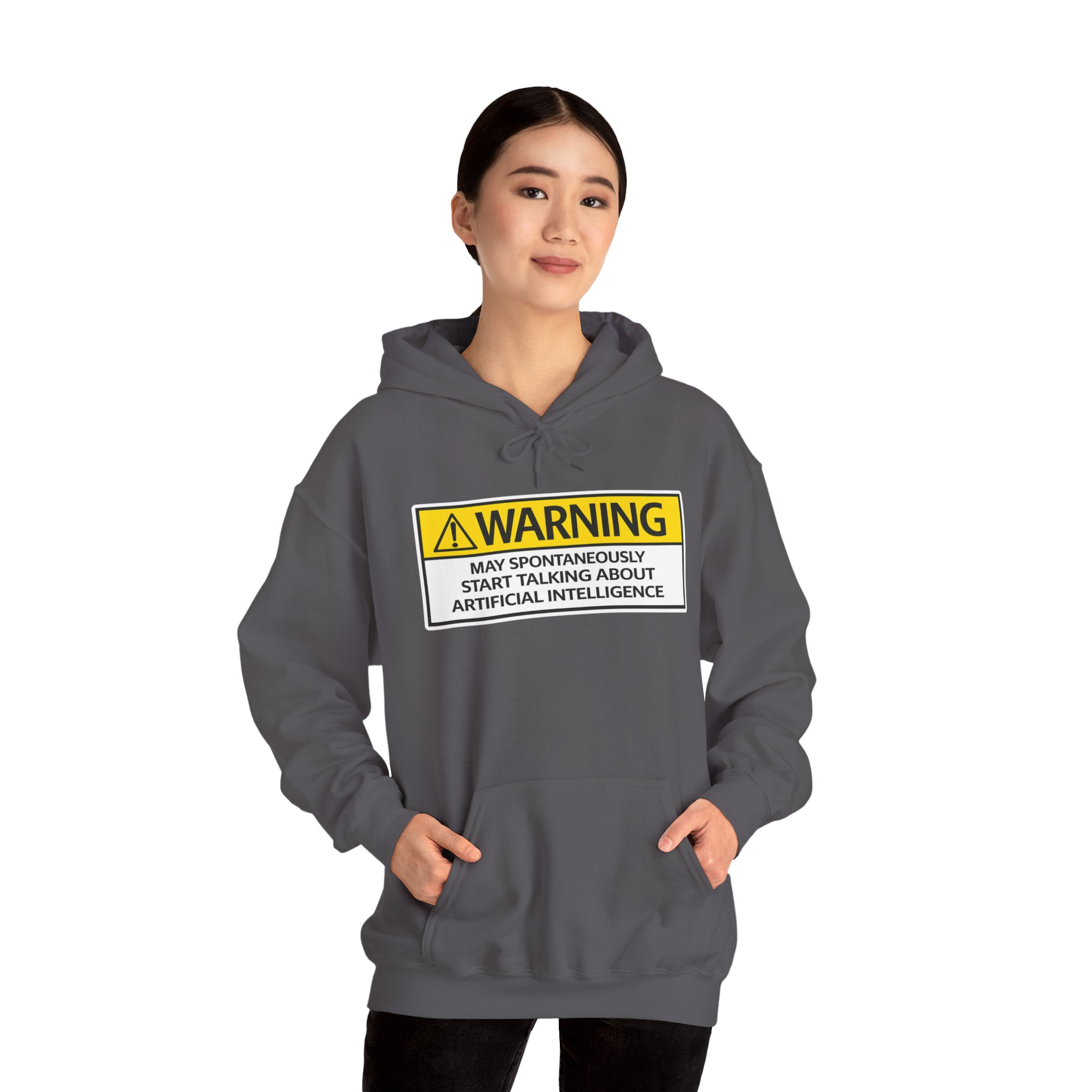 Warning May Talk About AI Hoodie | Funny Artificial Intelligence Sweatshirt - Image 43