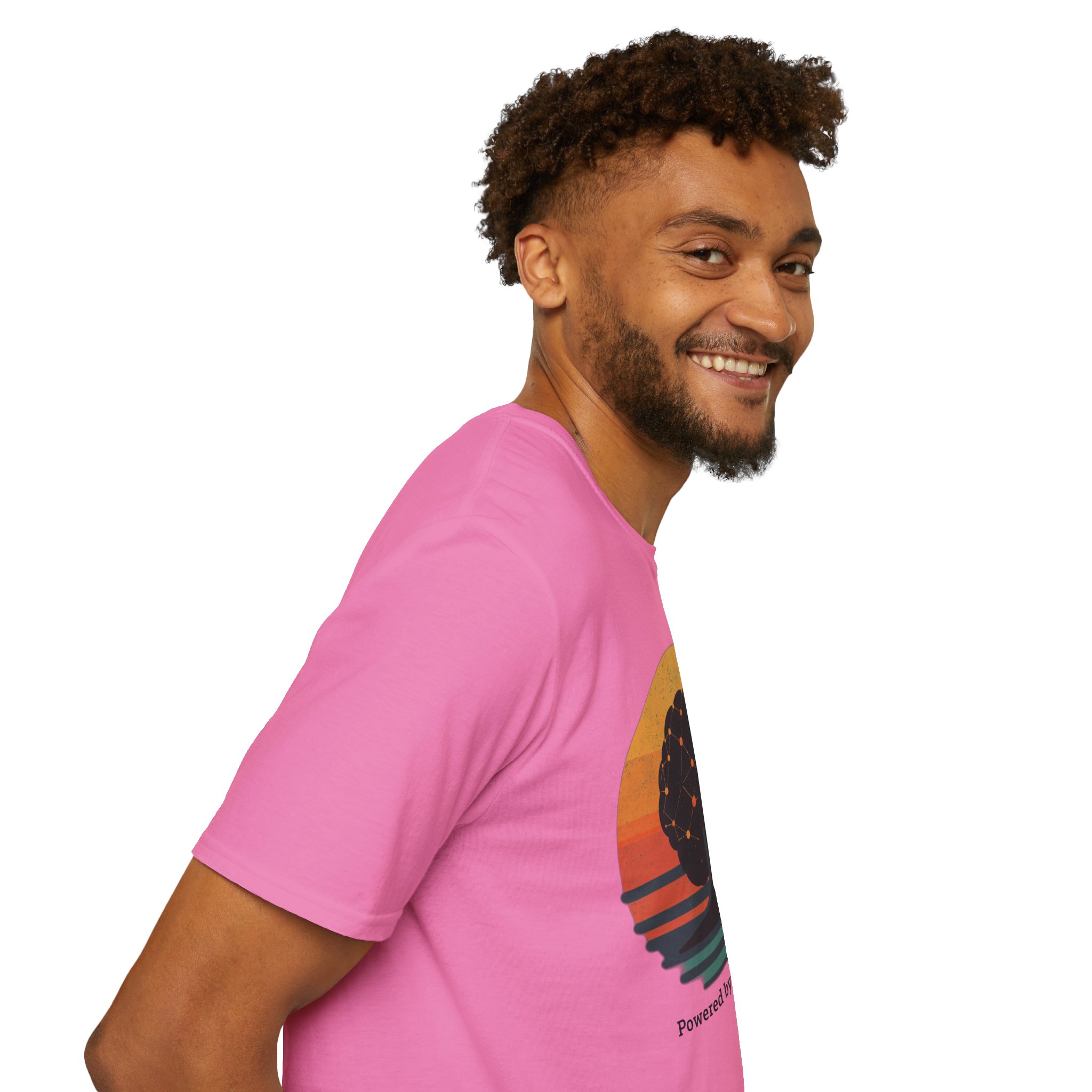 Powered by Neural Nets Retro Sunset Neural Network Tree AI T-Shirt - Image 133