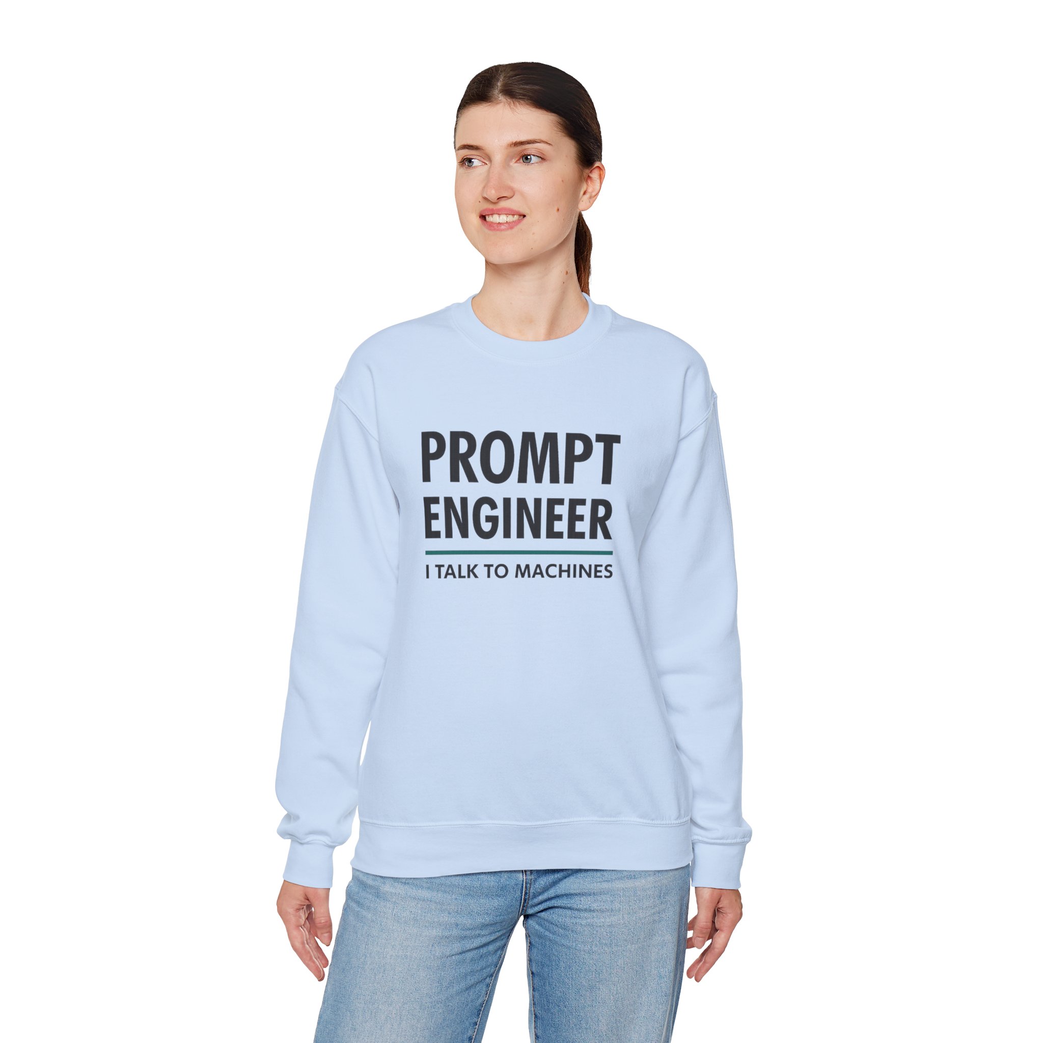 Prompt Engineer I Talk To Machines – Funny AI Job Title Crewneck - Image 61