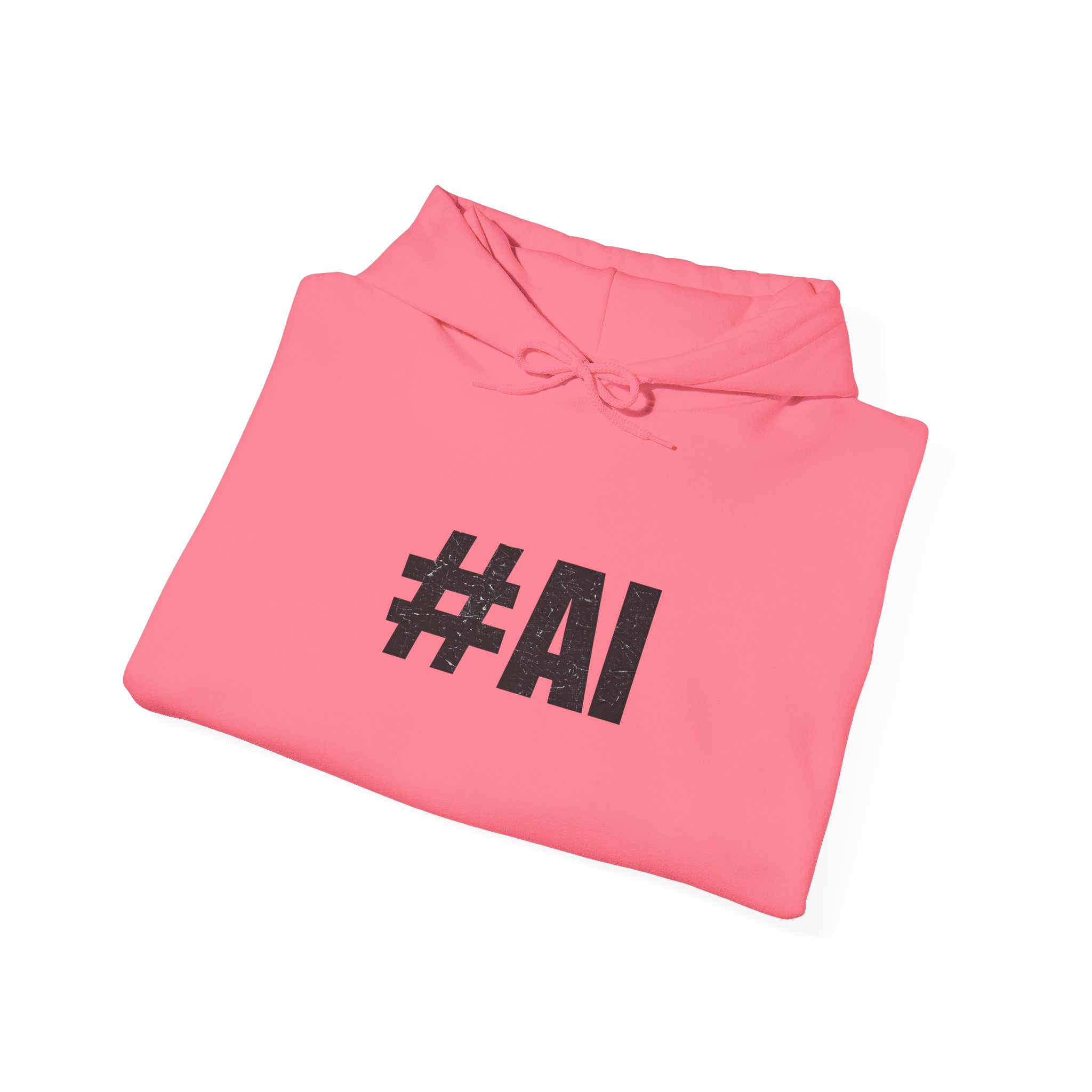 #AI Distressed Dark Minimalist Artificial Intelligence Pullover Hoodie - Image 124