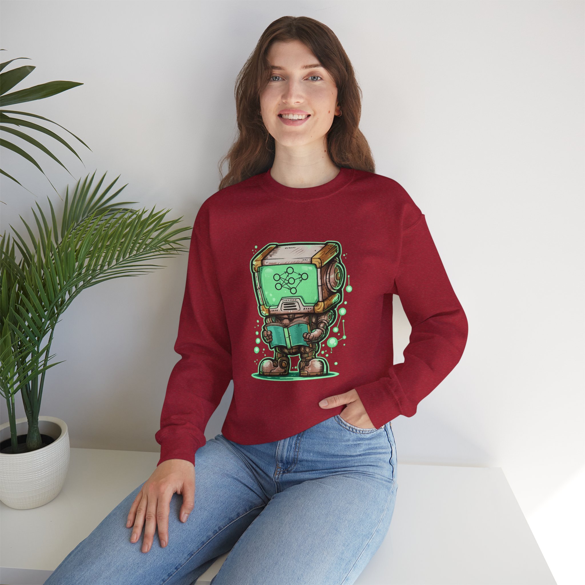 AI Robot Reading Sweatshirt | Neural Network Hoodie for ML Engineers - Image 97