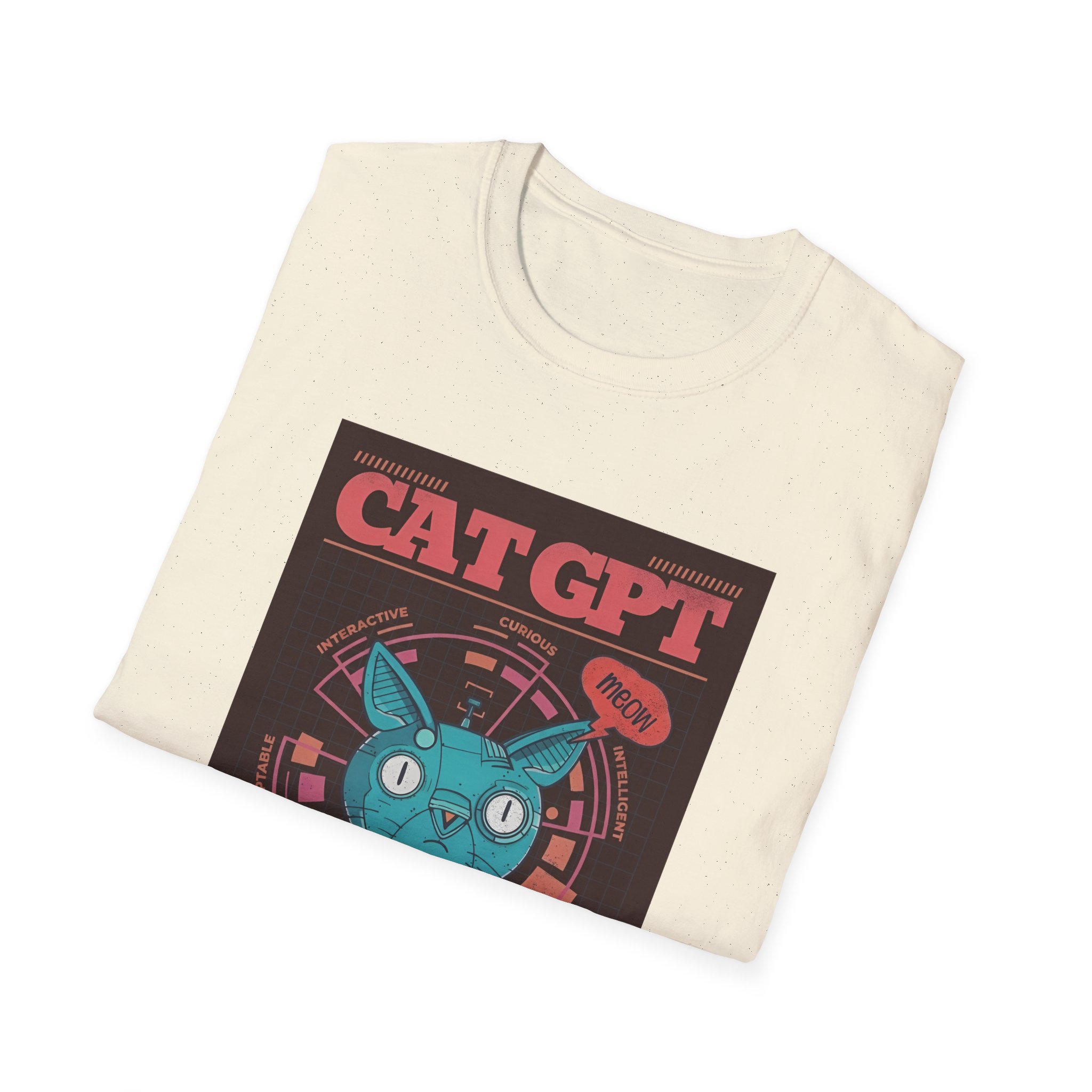 Robot Cat AI Tee | Funny Cyberpunk Cat Shirt for Tech Lovers - Image 31